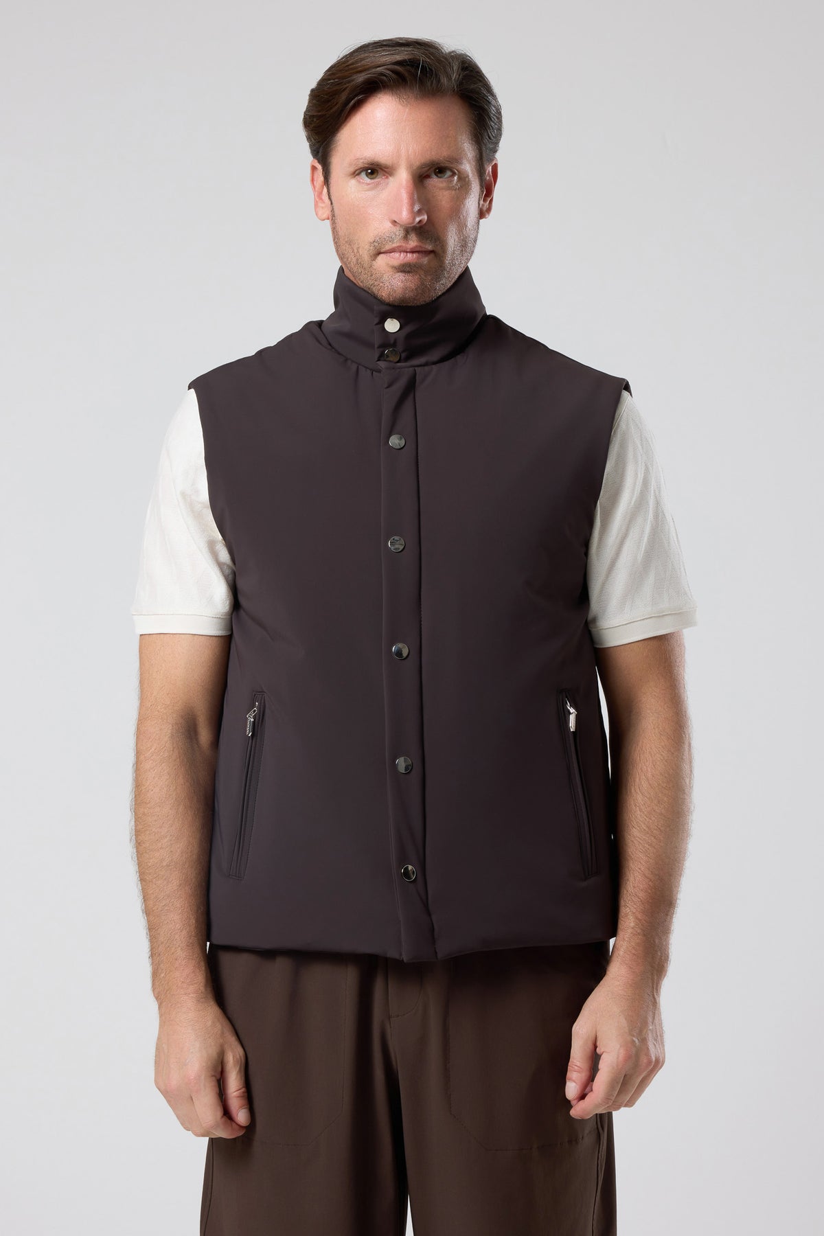 Düğmeli Dik Yaka Yelek - YLK-7508-BEIGE-S - YLK-7508-BEIGE-S_11