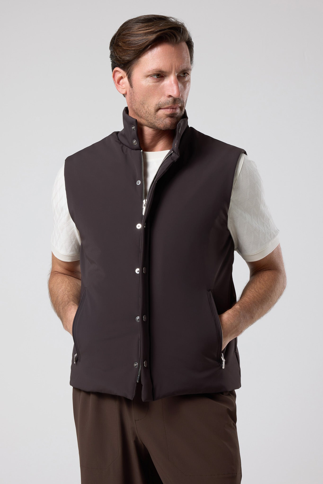 Düğmeli Dik Yaka Yelek - YLK-7508-BEIGE-S - YLK-7508-BEIGE-S_12