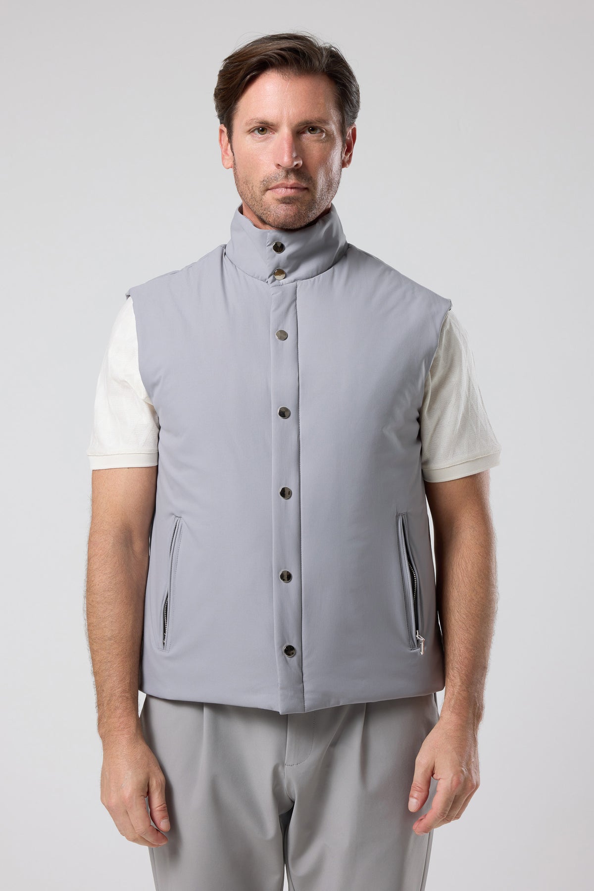 Düğmeli Dik Yaka Yelek - YLK-7508-BEIGE-S - YLK-7508-BEIGE-S_17