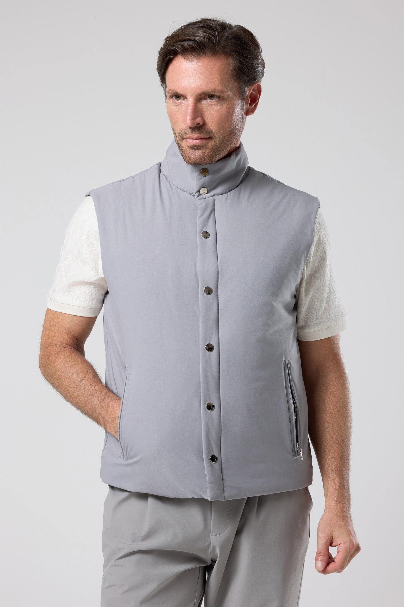 Düğmeli Dik Yaka Yelek - YLK-7508-BEIGE-S - YLK-7508-BEIGE-S_18