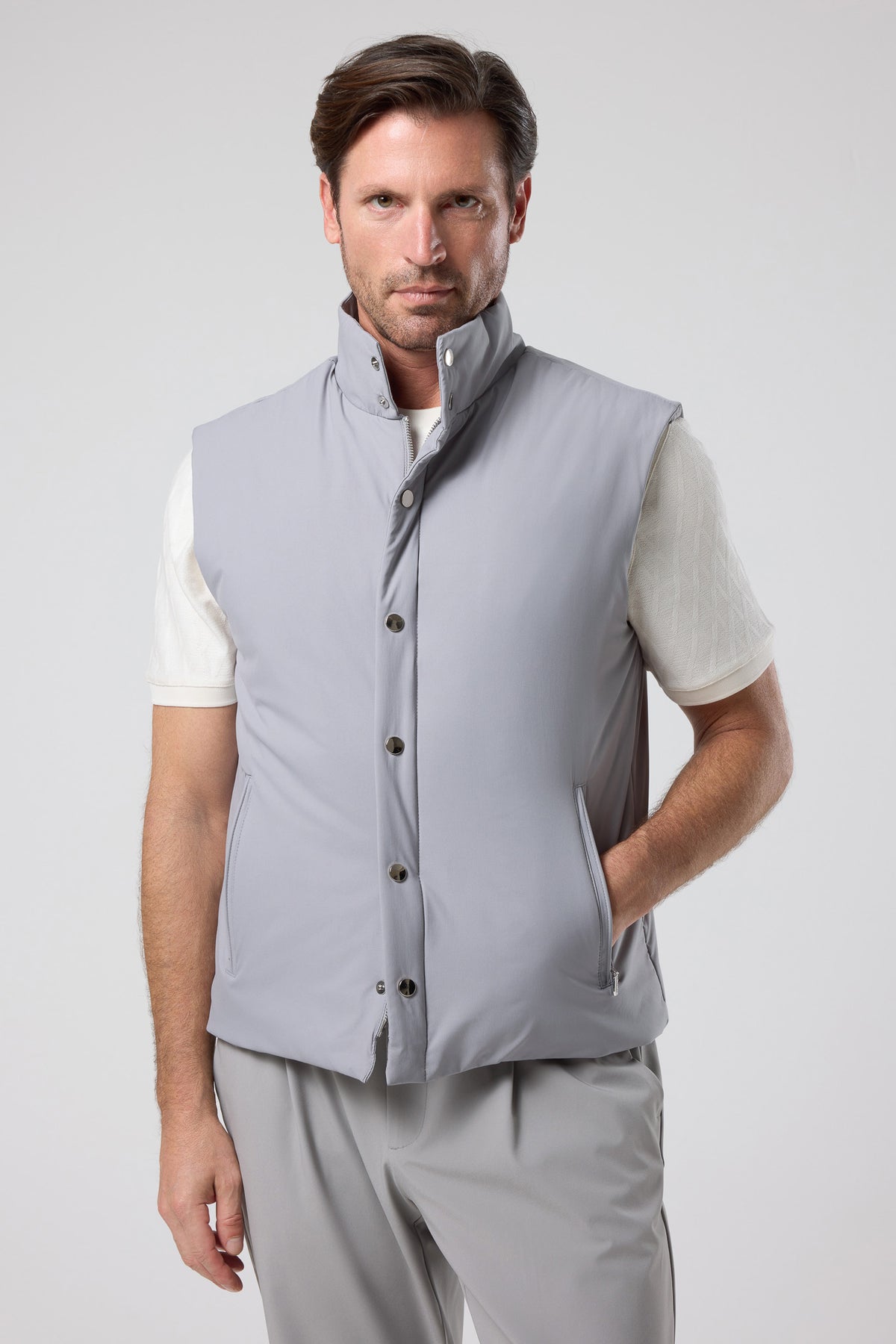 Düğmeli Dik Yaka Yelek - YLK-7508-BEIGE-S - YLK-7508-BEIGE-S_21