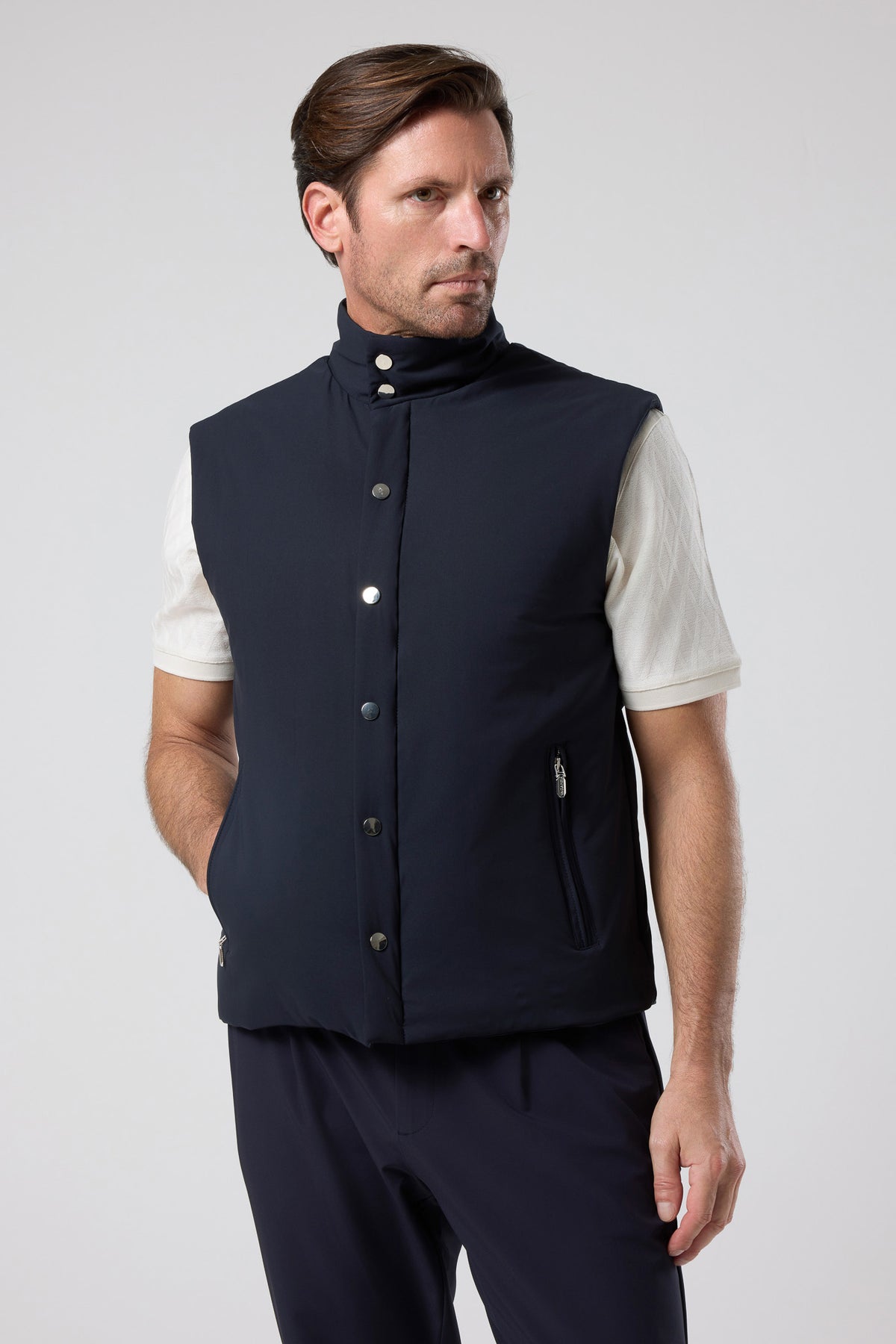 Düğmeli Dik Yaka Yelek - YLK-7508-BEIGE-S - YLK-7508-BEIGE-S_27