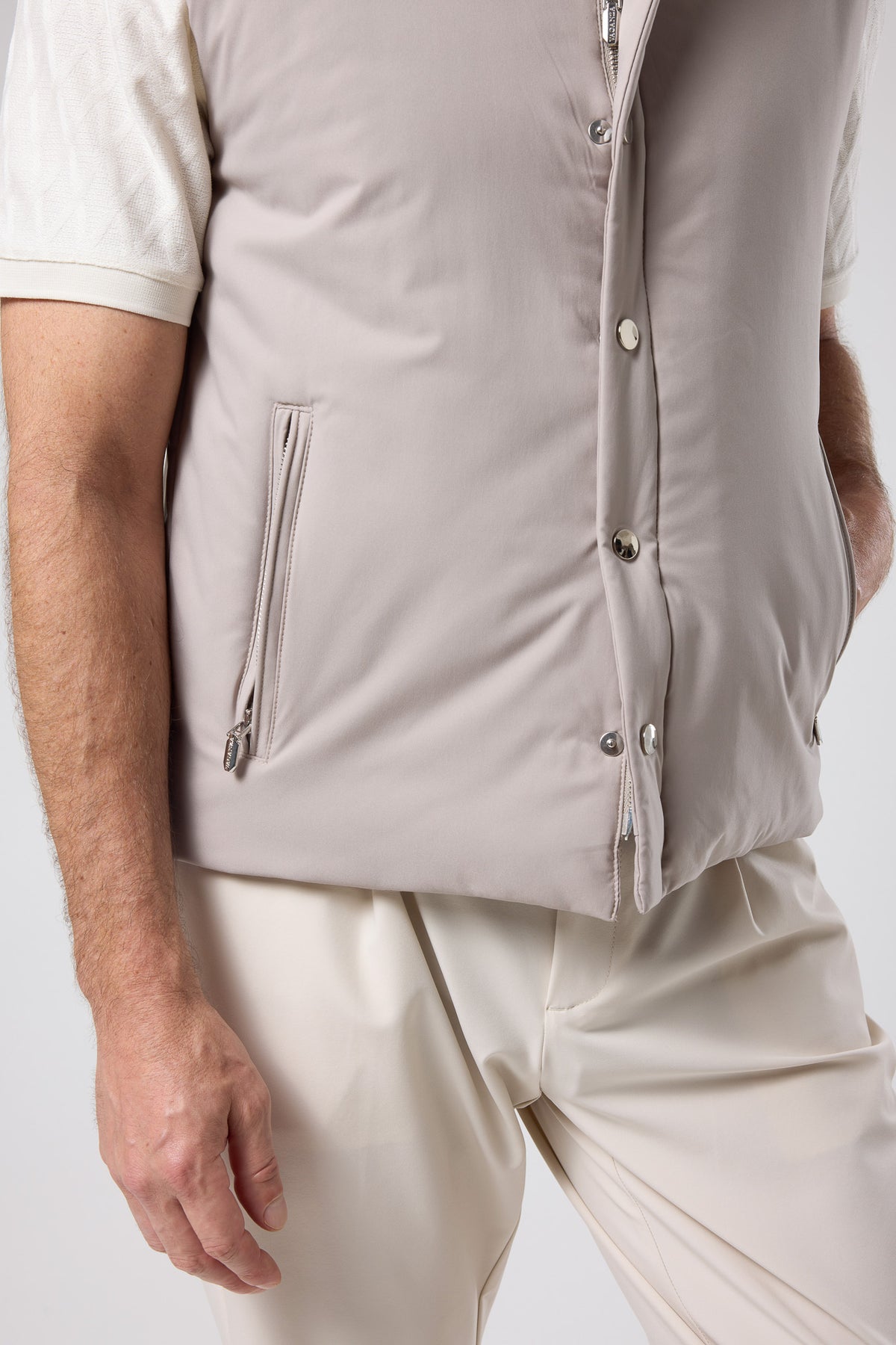 Düğmeli Dik Yaka Yelek - YLK-7508-BEIGE-S - YLK-7508-BEIGE-S_5