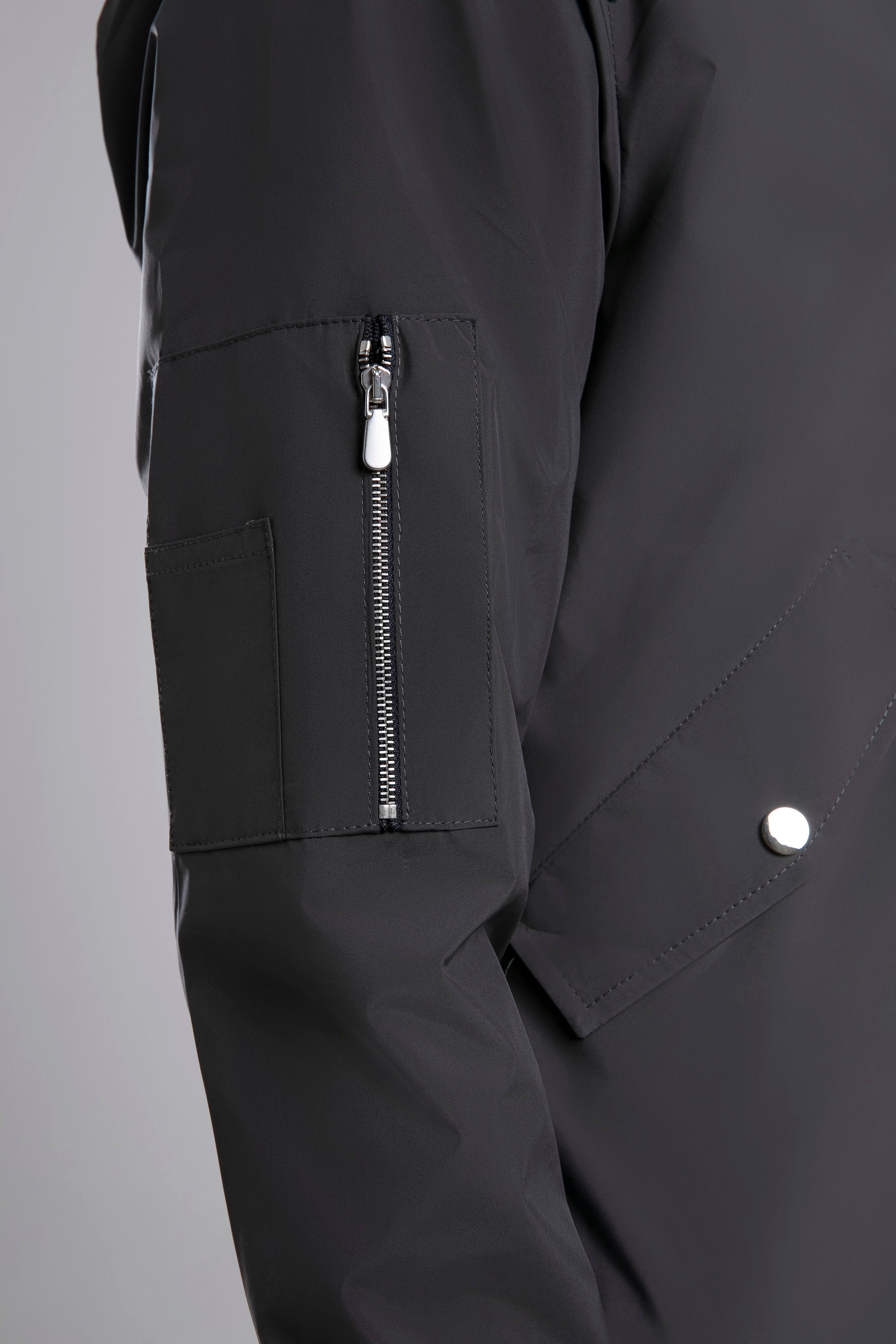 Çıtçıtlı Bomber Ceket - Kahverengi