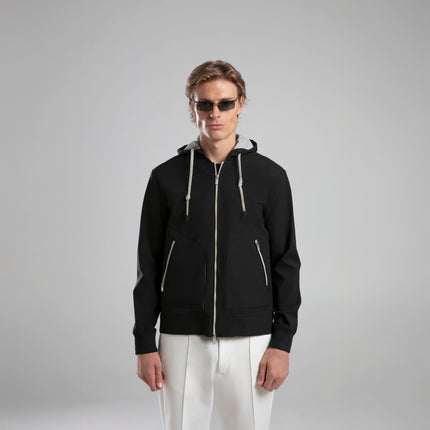 Kapüşonlu Fermuarlı Ceket