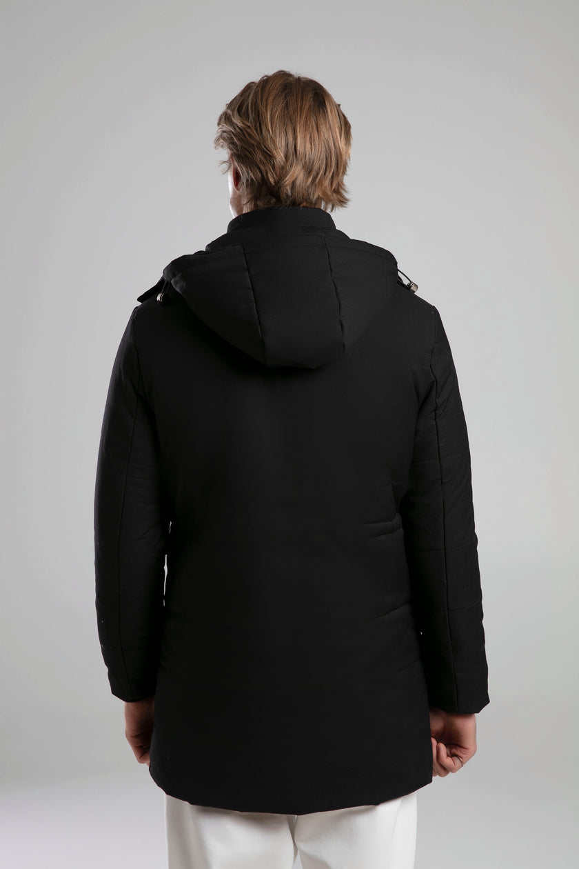 Kapüşonlu Uzun Ceket