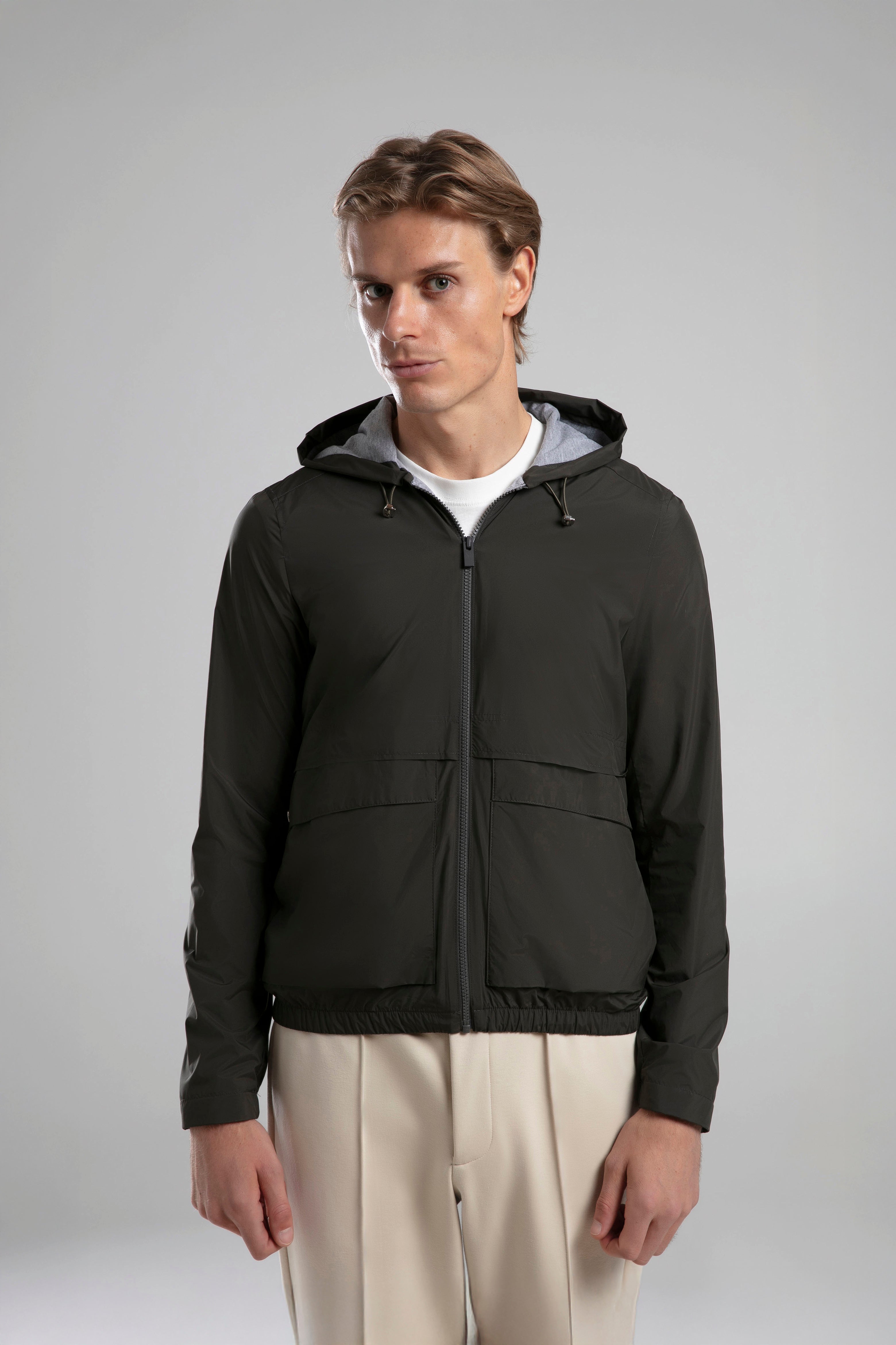 Kapüşonlu Fermuarlı Ceket