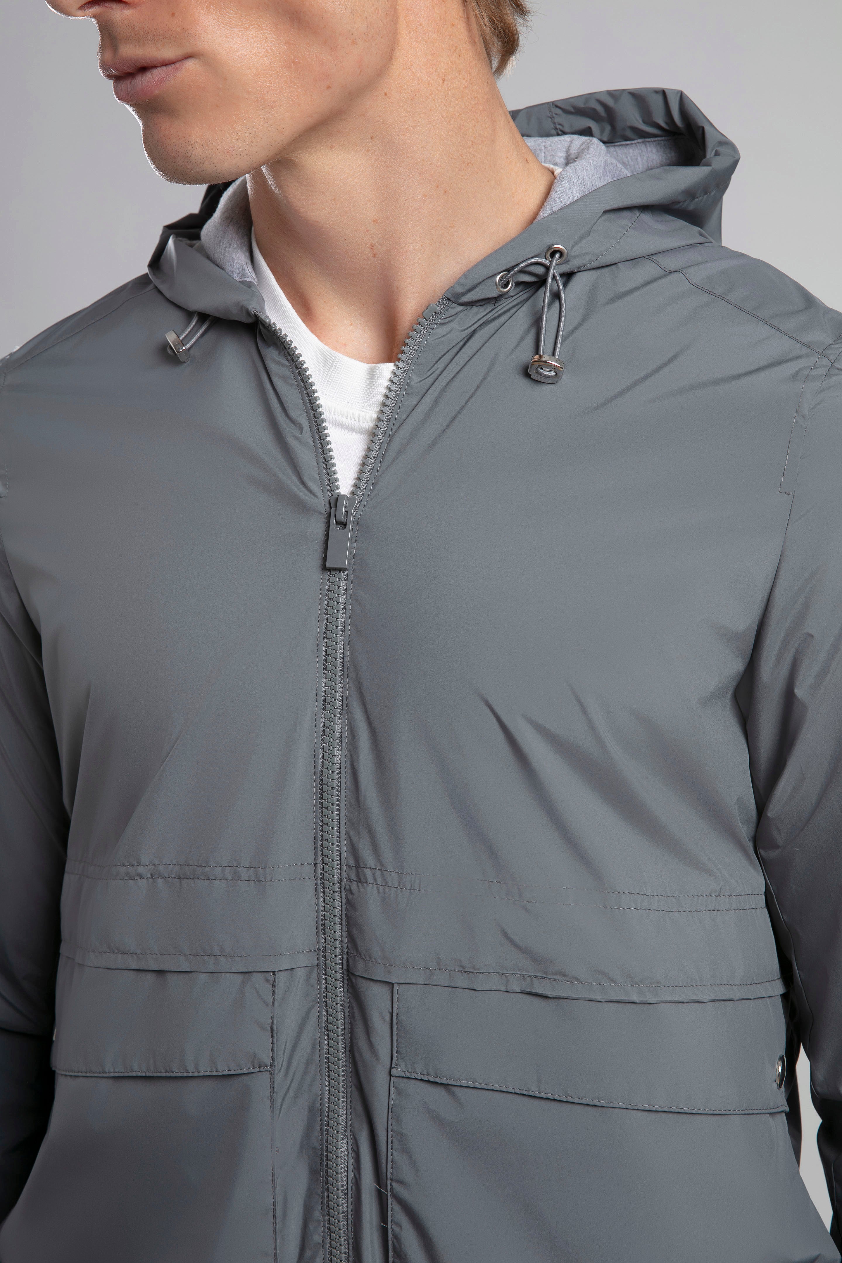 Kapüşonlu Fermuarlı Ceket