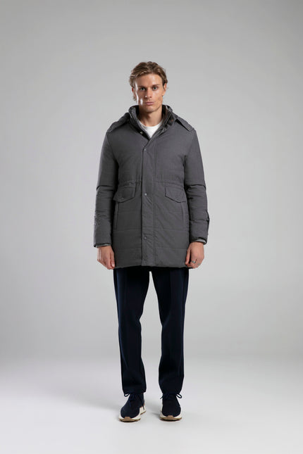 Kapüşonlu Uzun Ceket