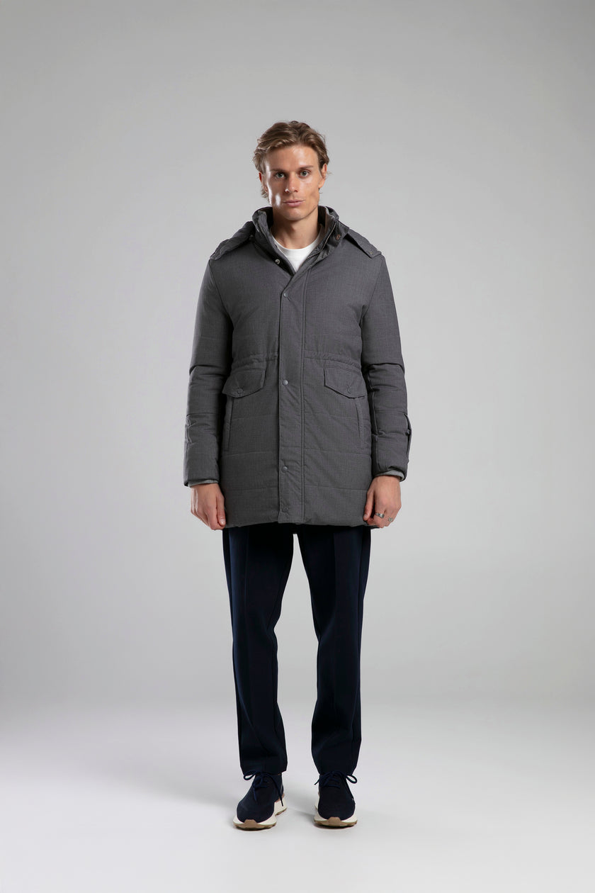 Kapüşonlu Uzun Ceket