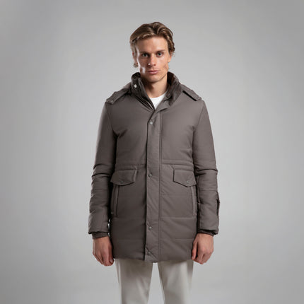 Kapüşonlu Uzun Ceket