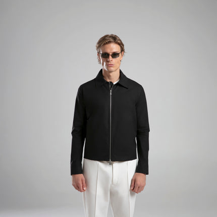 Klasik Yakalı Fermuarlı Ceket