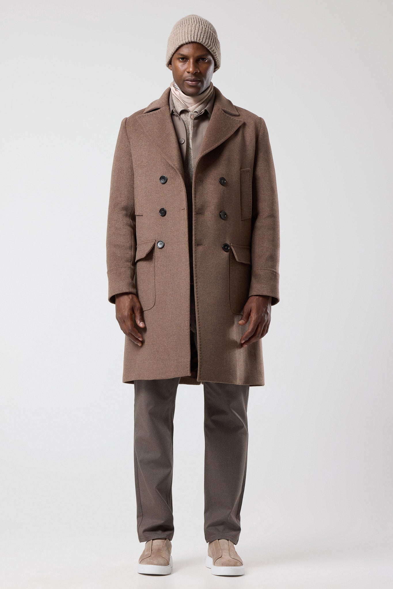 Klasik Yaka Uzun Kaban - CKT-5025-CAMEL-S