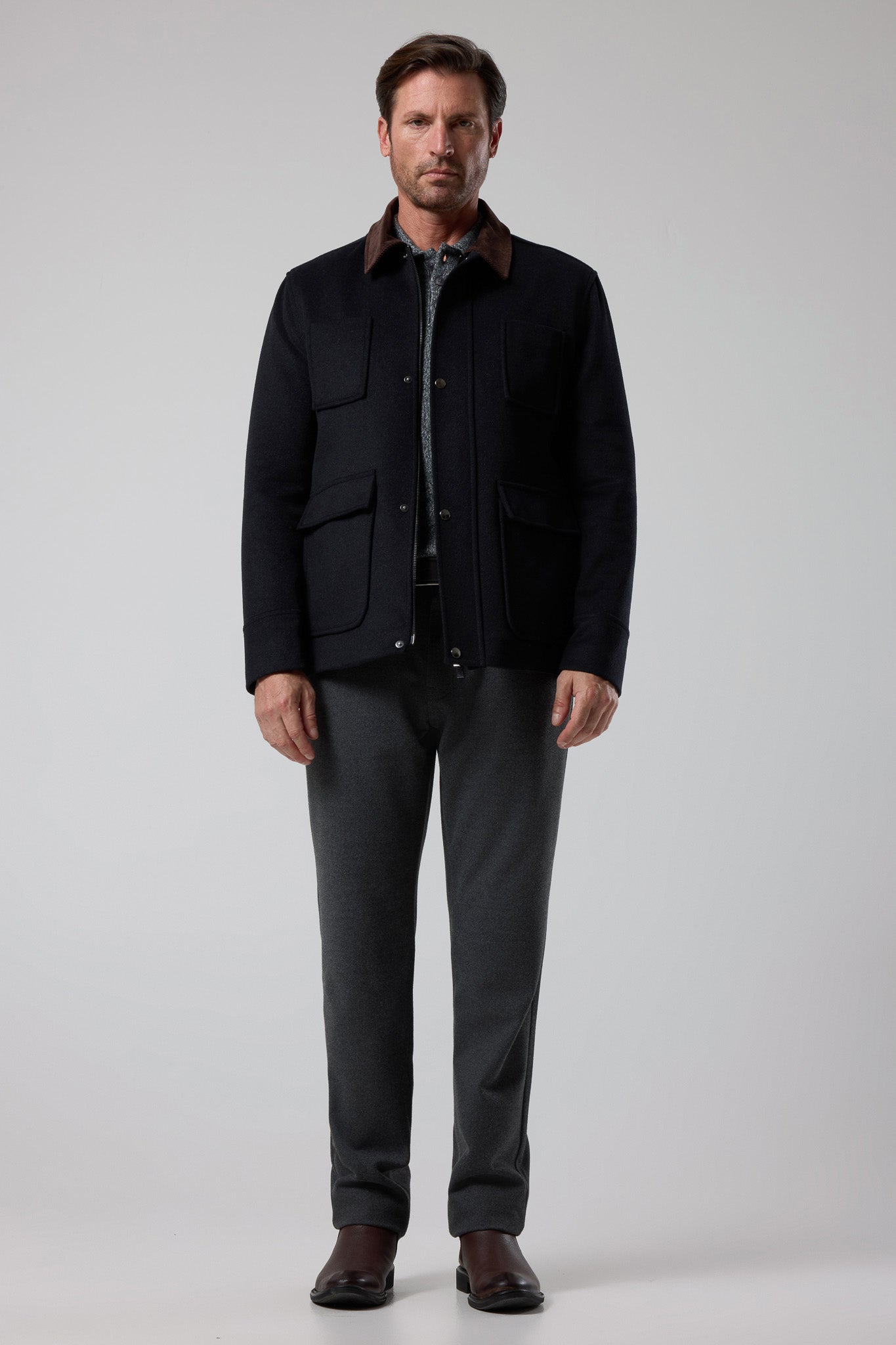 Cep Detaylı Gömlek Ceket - CKT-5026-BLACK-S