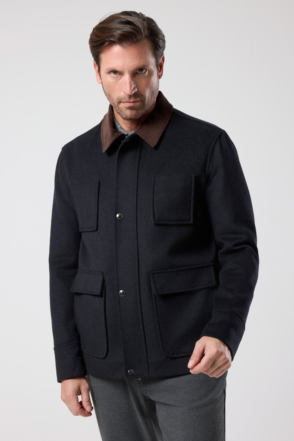 Cep Detaylı Gömlek Ceket - CKT-5026-BLACK-S - CKT-5026-BLACK-S_3