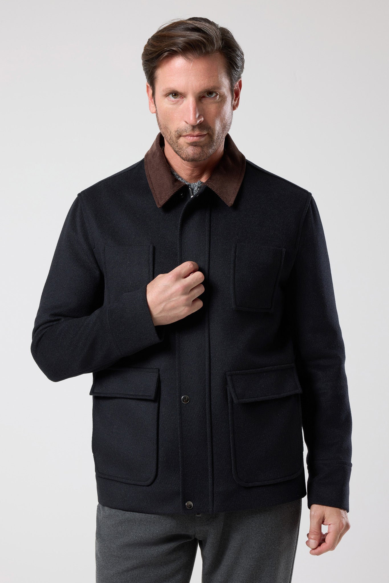 Cep Detaylı Gömlek Ceket - CKT-5026-BLACK-S - CKT-5026-BLACK-S_4