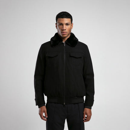 Kürk Yakalı Fermuarlı Ceket