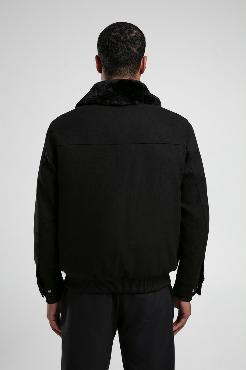 Kürk Yakalı Fermuarlı Ceket