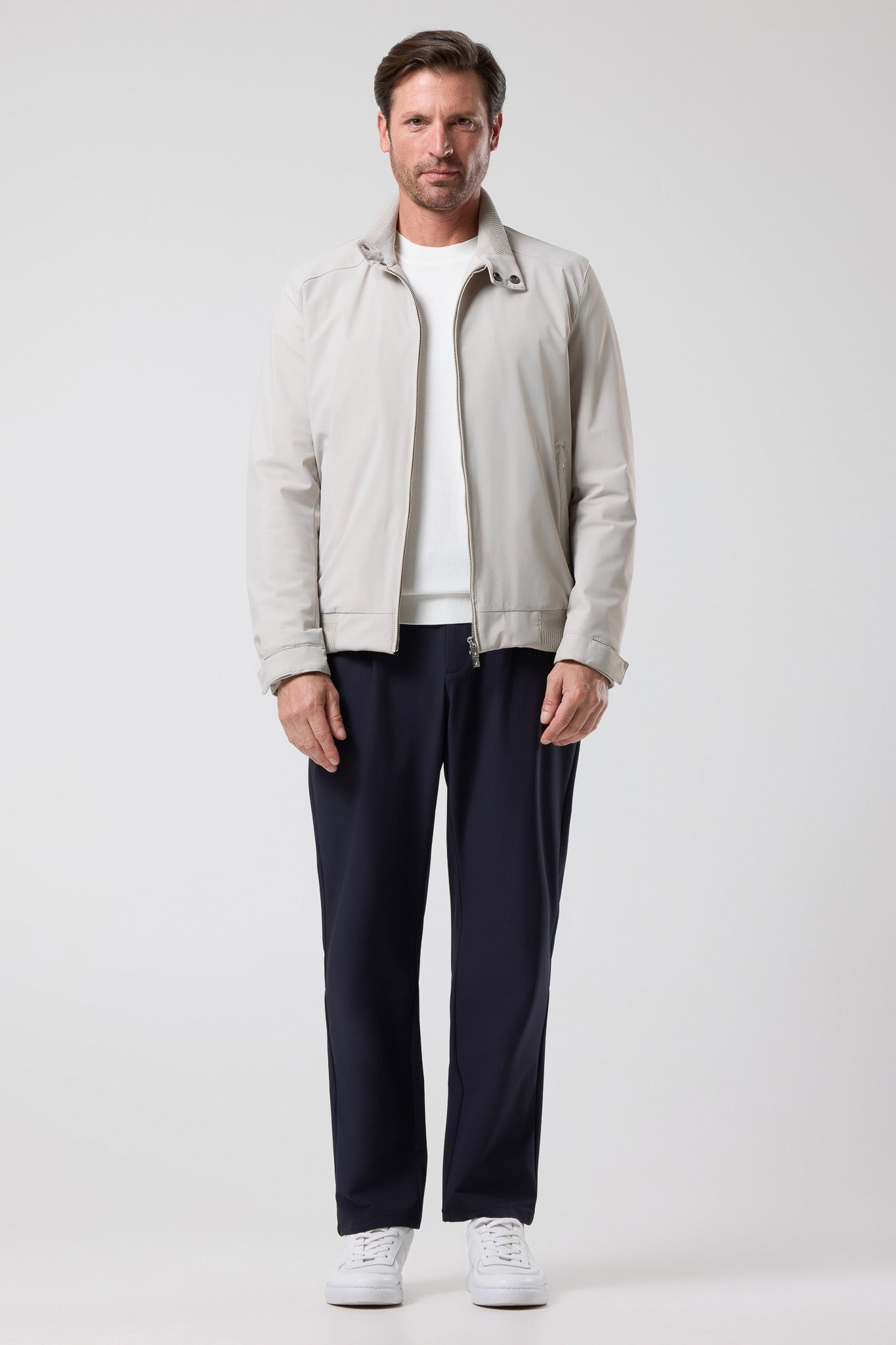 Dik Yaka Fermuarlı Ceket - CKT-5032-BEIGE-S
