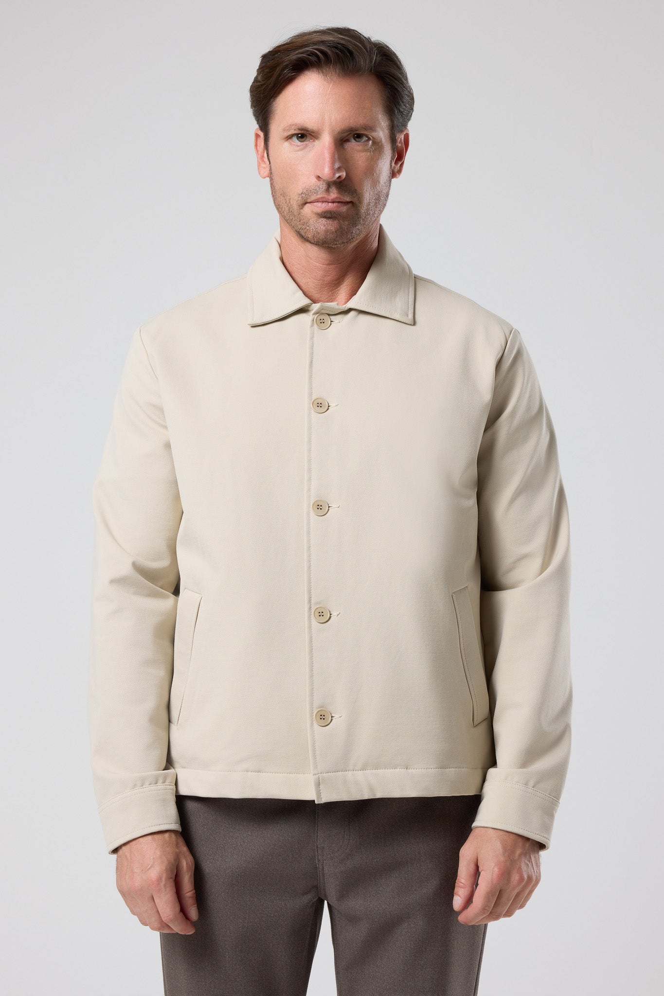 Düğmeli Klasik Yaka Ceket - CKT-5033-BEIGE-S - CKT-5033-BEIGE-S_4