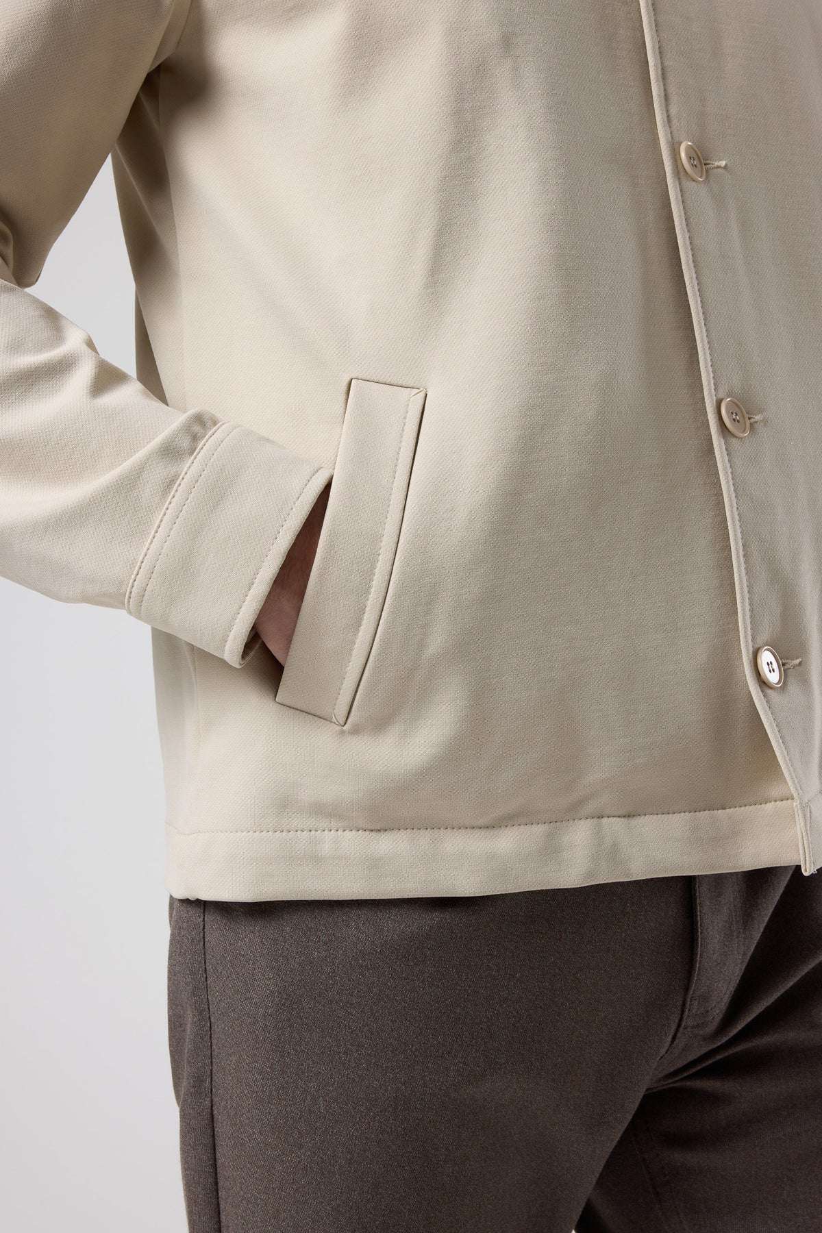 Düğmeli Klasik Yaka Ceket - CKT-5033-BEIGE-S - CKT-5033-BEIGE-S_7