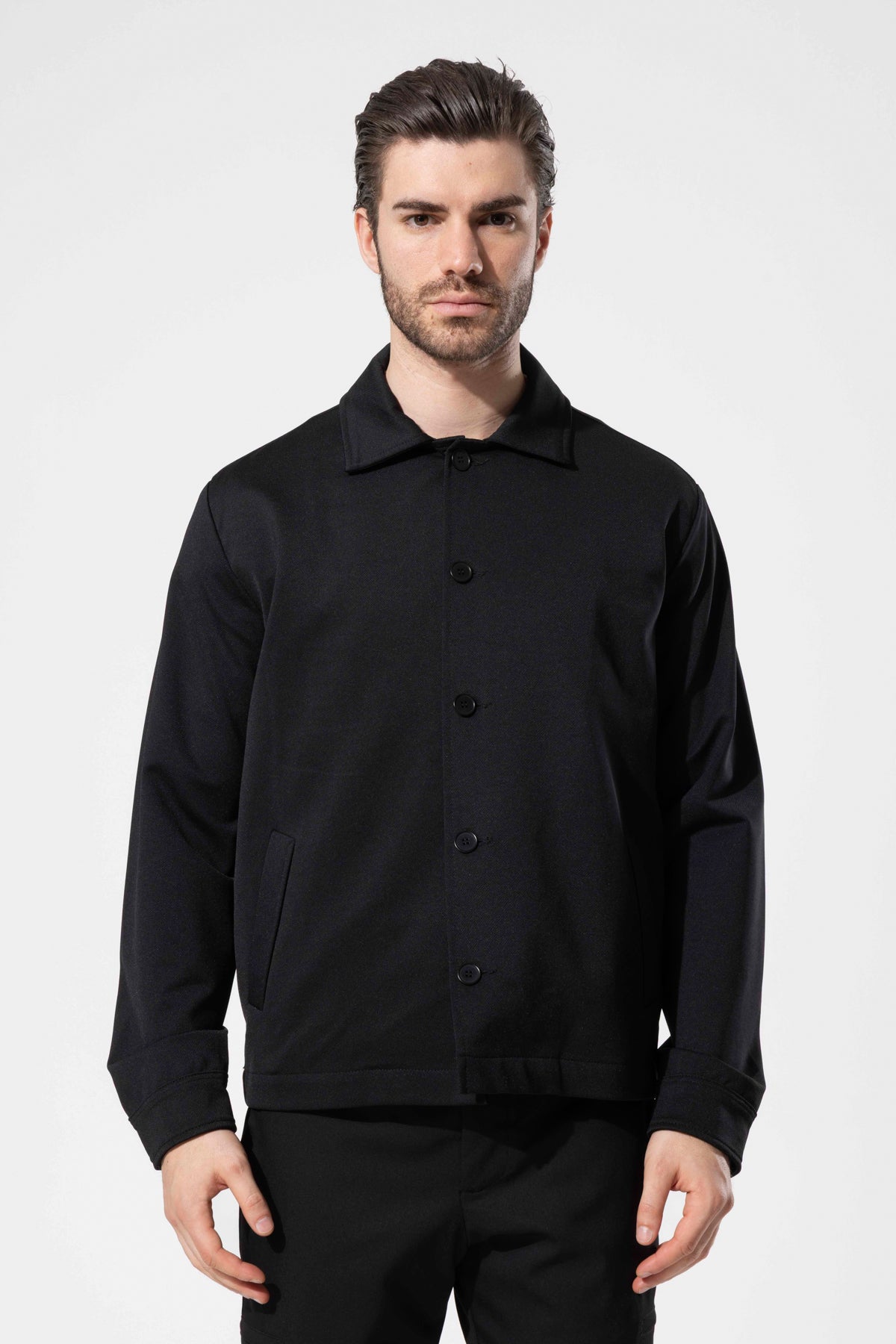 Minimal Tasarımlı Modern Erkek Ceket - Siyah