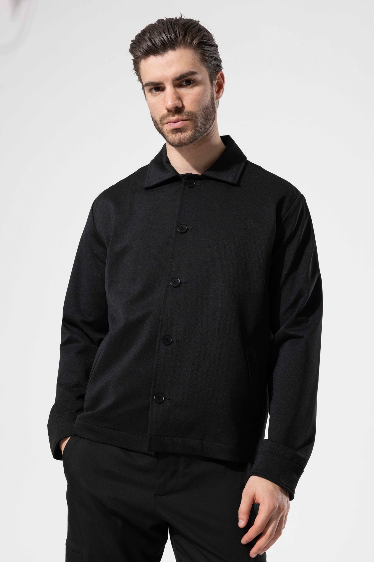 Minimal Tasarımlı Modern Erkek Ceket - Siyah