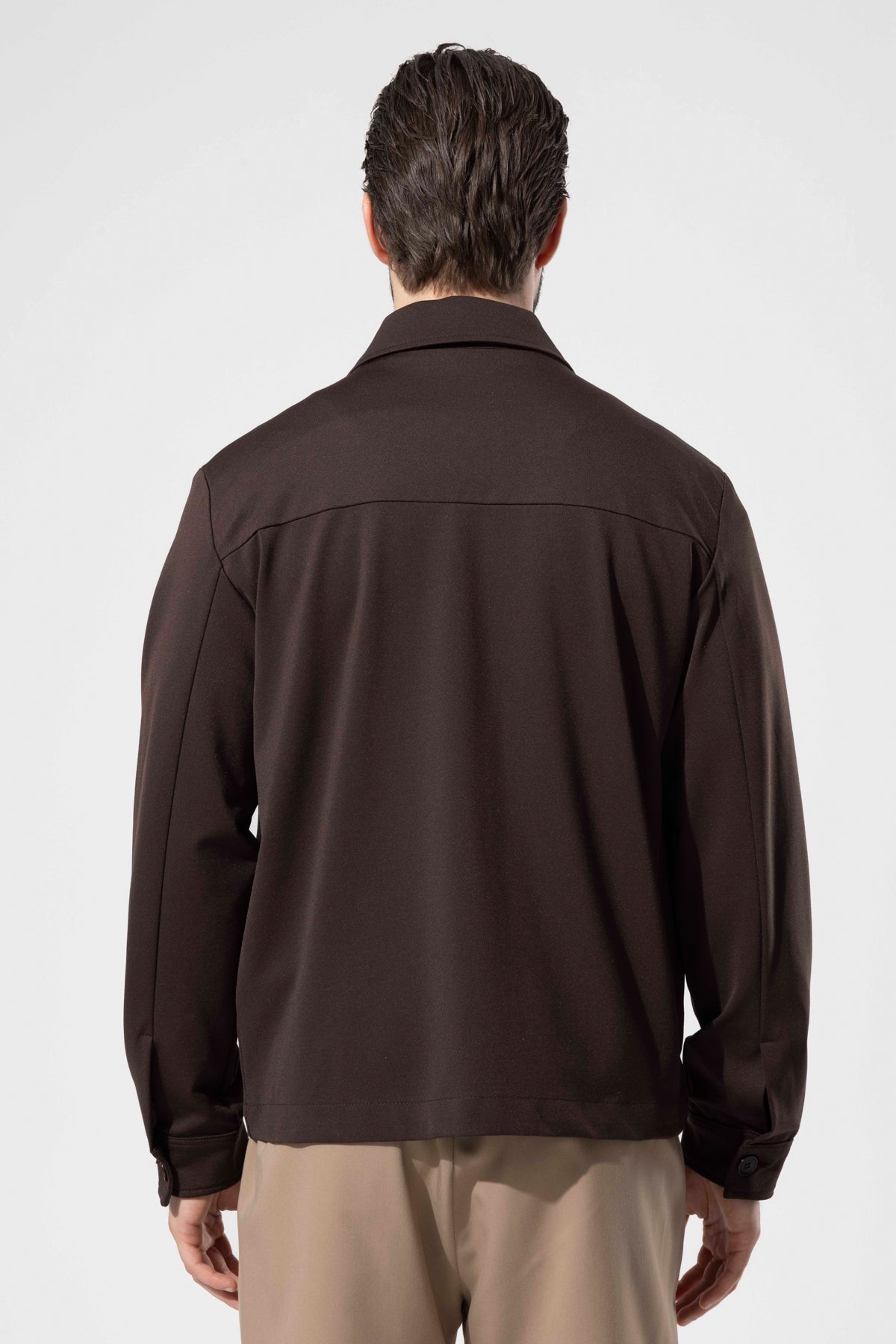 Minimal Tasarımlı Modern Erkek Ceket - Kahverengi