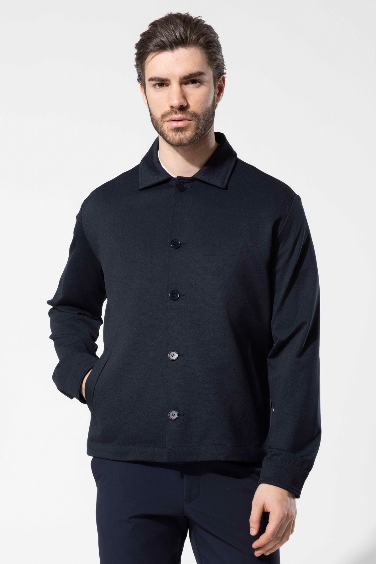Minimal Tasarımlı Modern Erkek Ceket - Lacivert