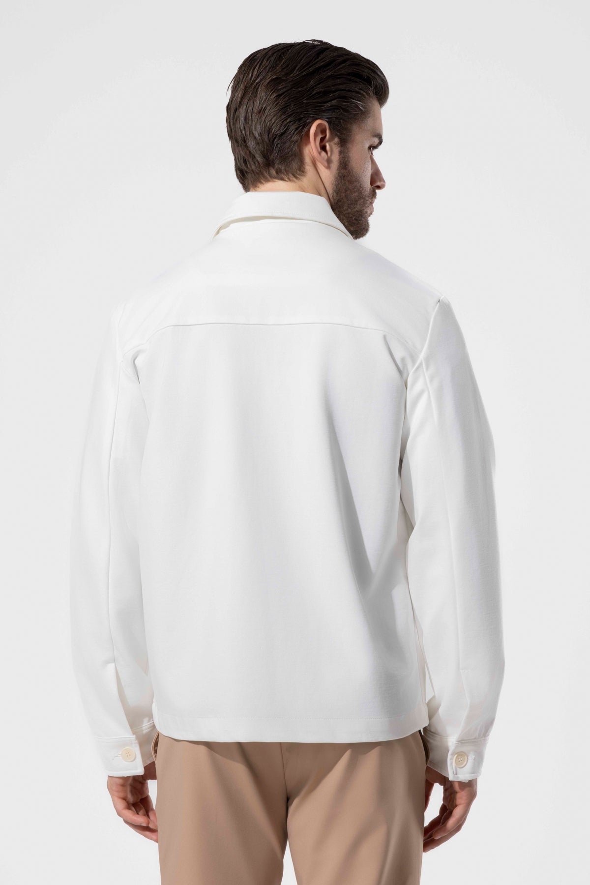 Minimal Tasarımlı Modern Erkek Ceket - Beyaz