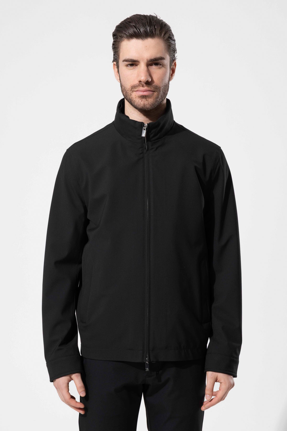 Stand-Collar Zippered Modern Men's Jacket