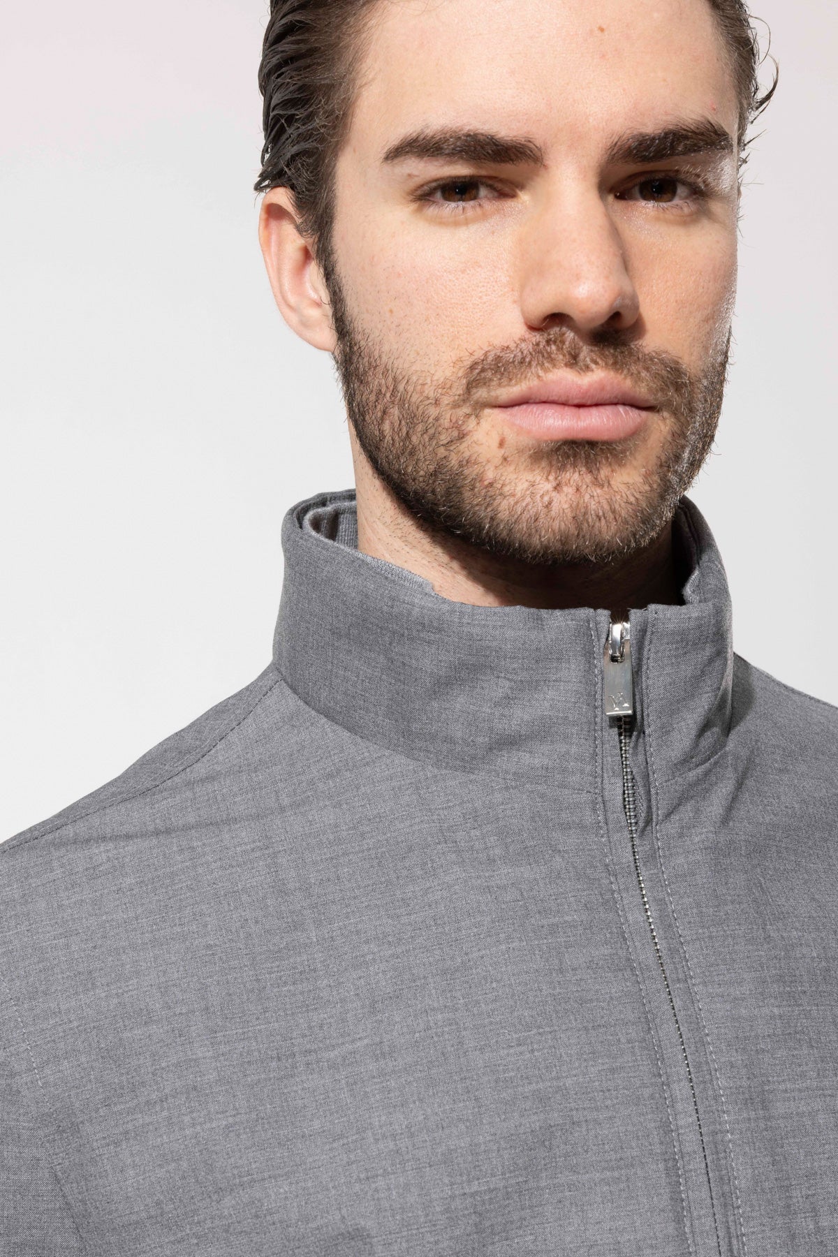 Stand-Collar Zippered Modern Men's Jacket