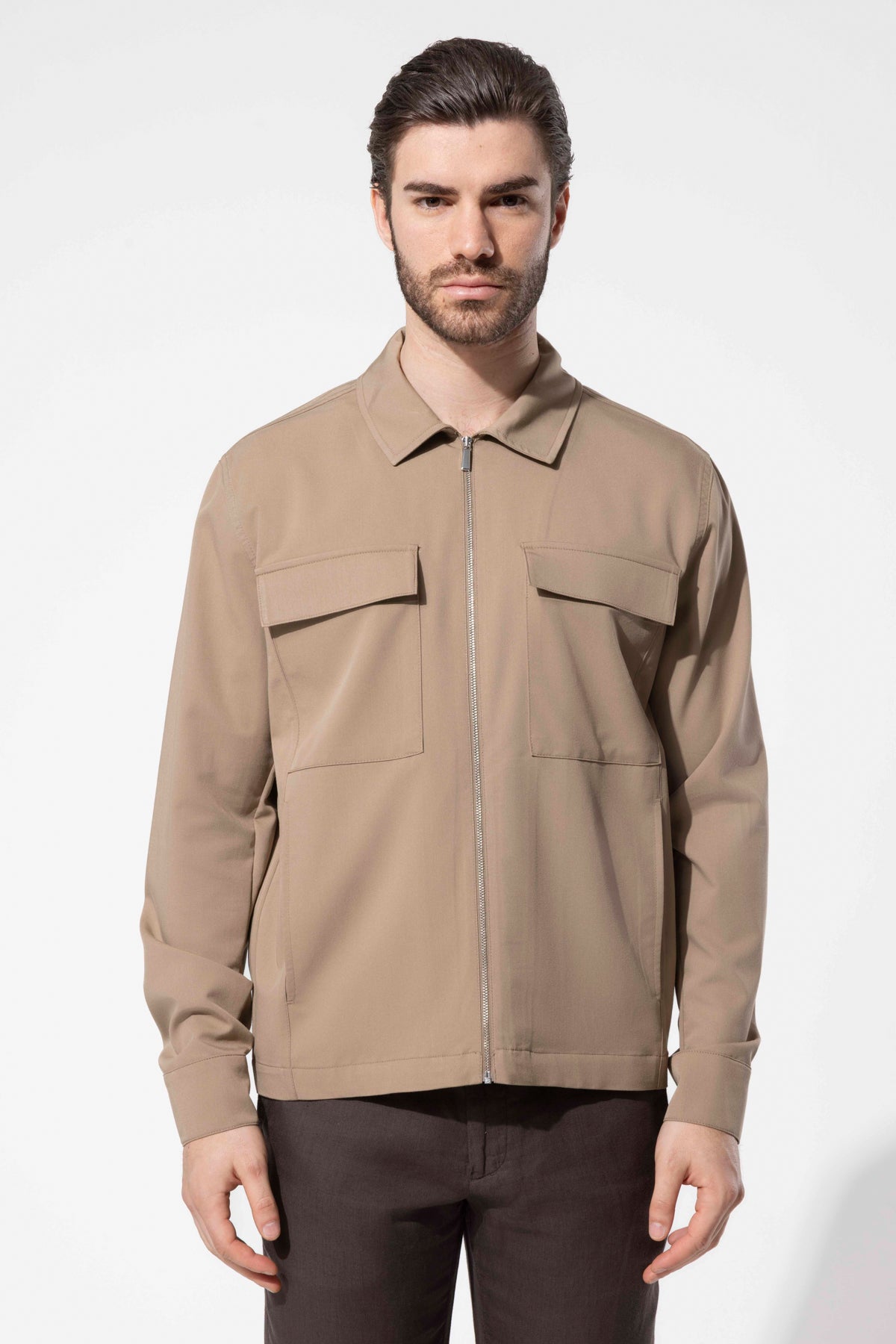 Çift Cepli Fermuarlı Ceket