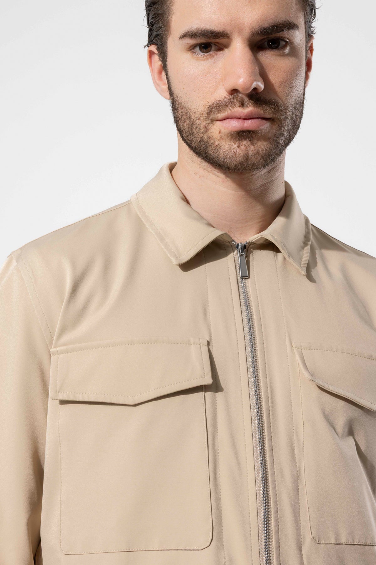 Men's Zip-Up Jacket with Pocket Details