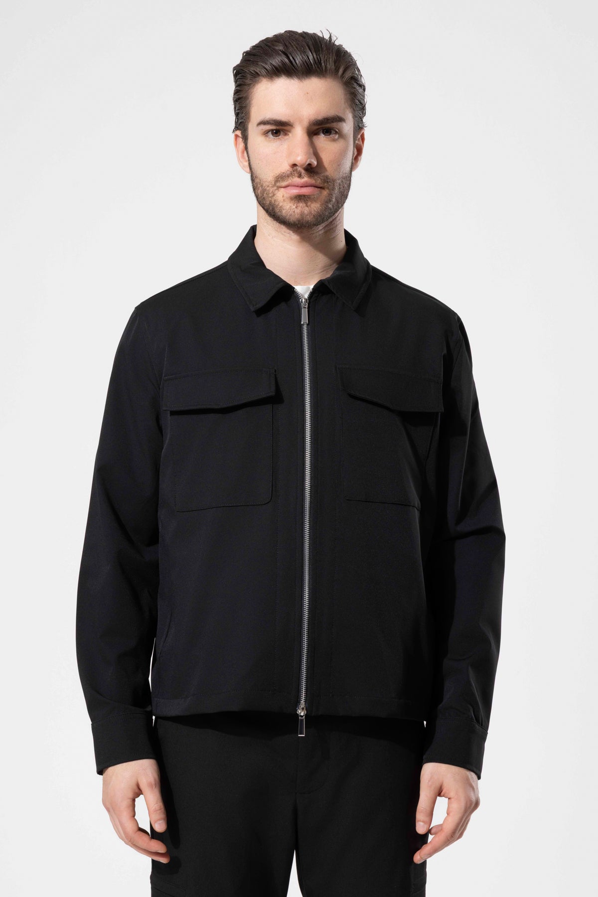 Men's Zip-Up Jacket with Pocket Details