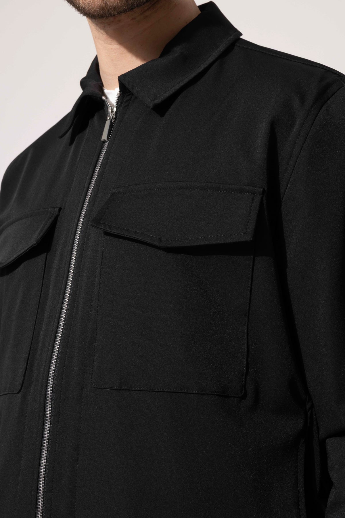 Men's Zip-Up Jacket with Pocket Details