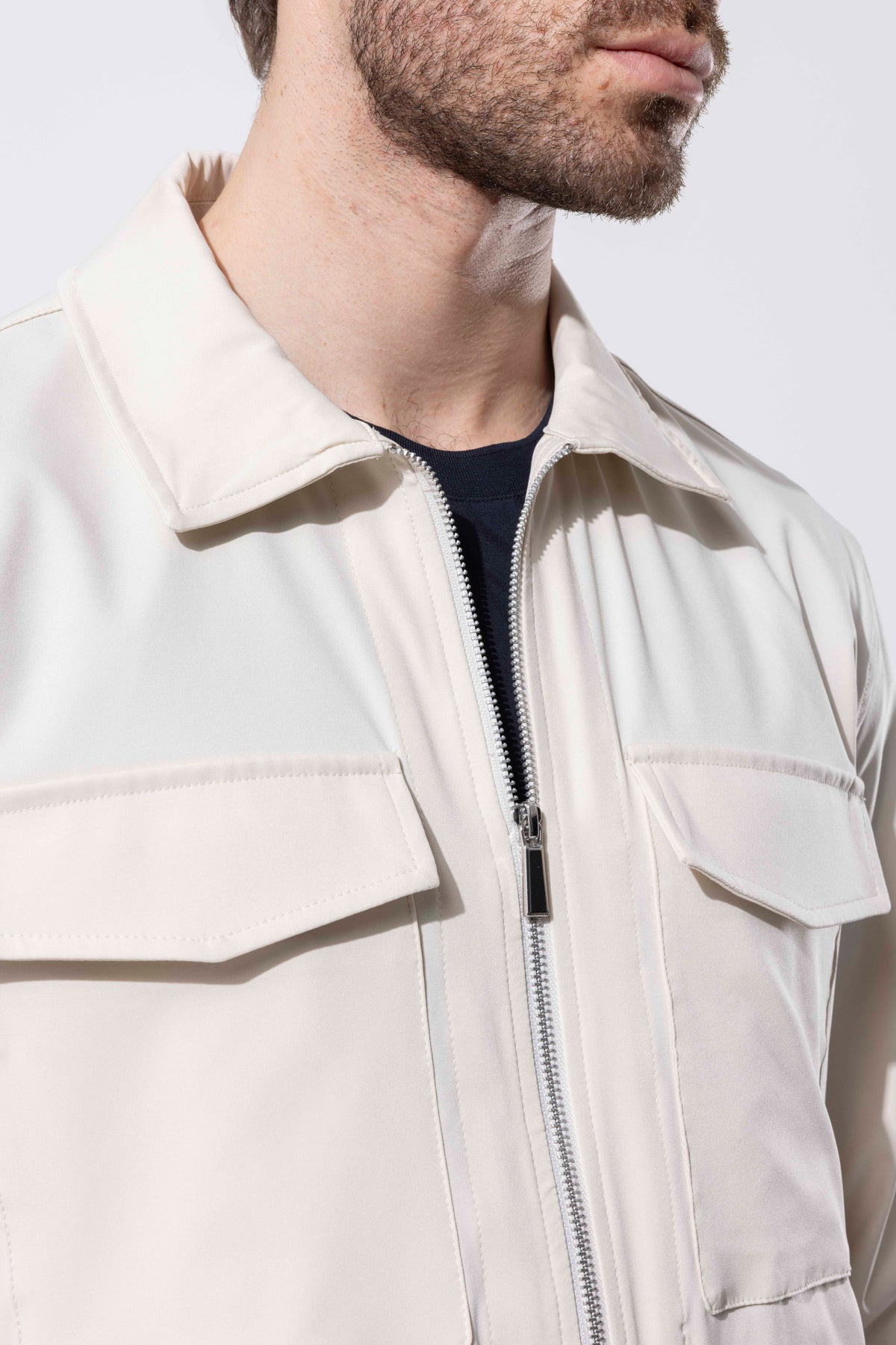 Men's Zip-Up Jacket with Pocket Details