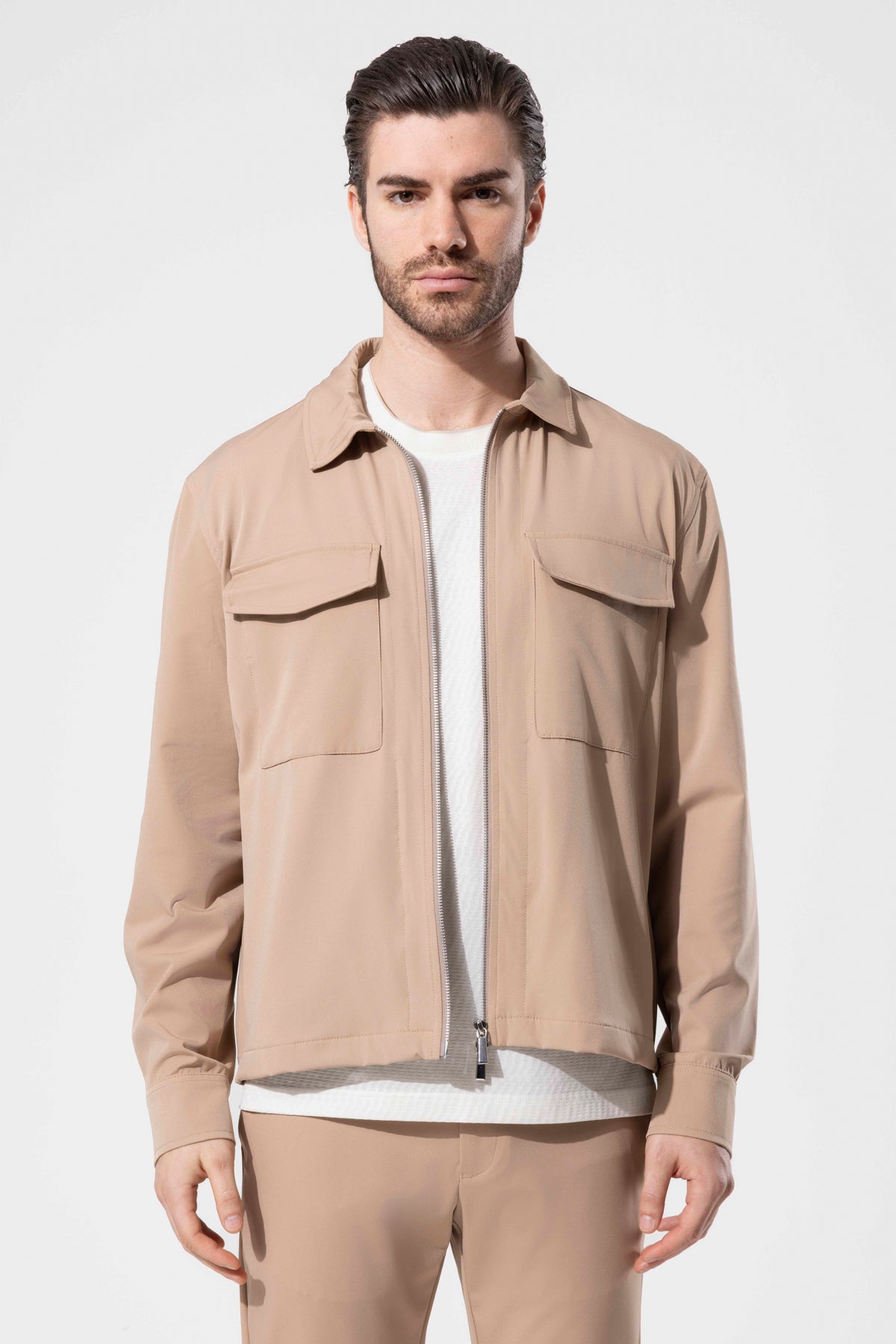 Men's Zip-Up Jacket with Pocket Details