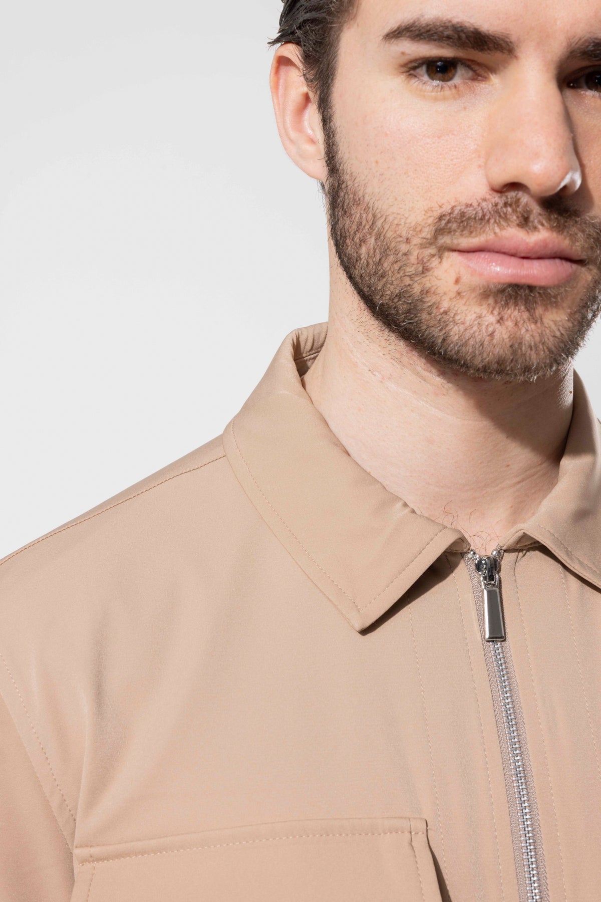 Men's Zip-Up Jacket with Pocket Details