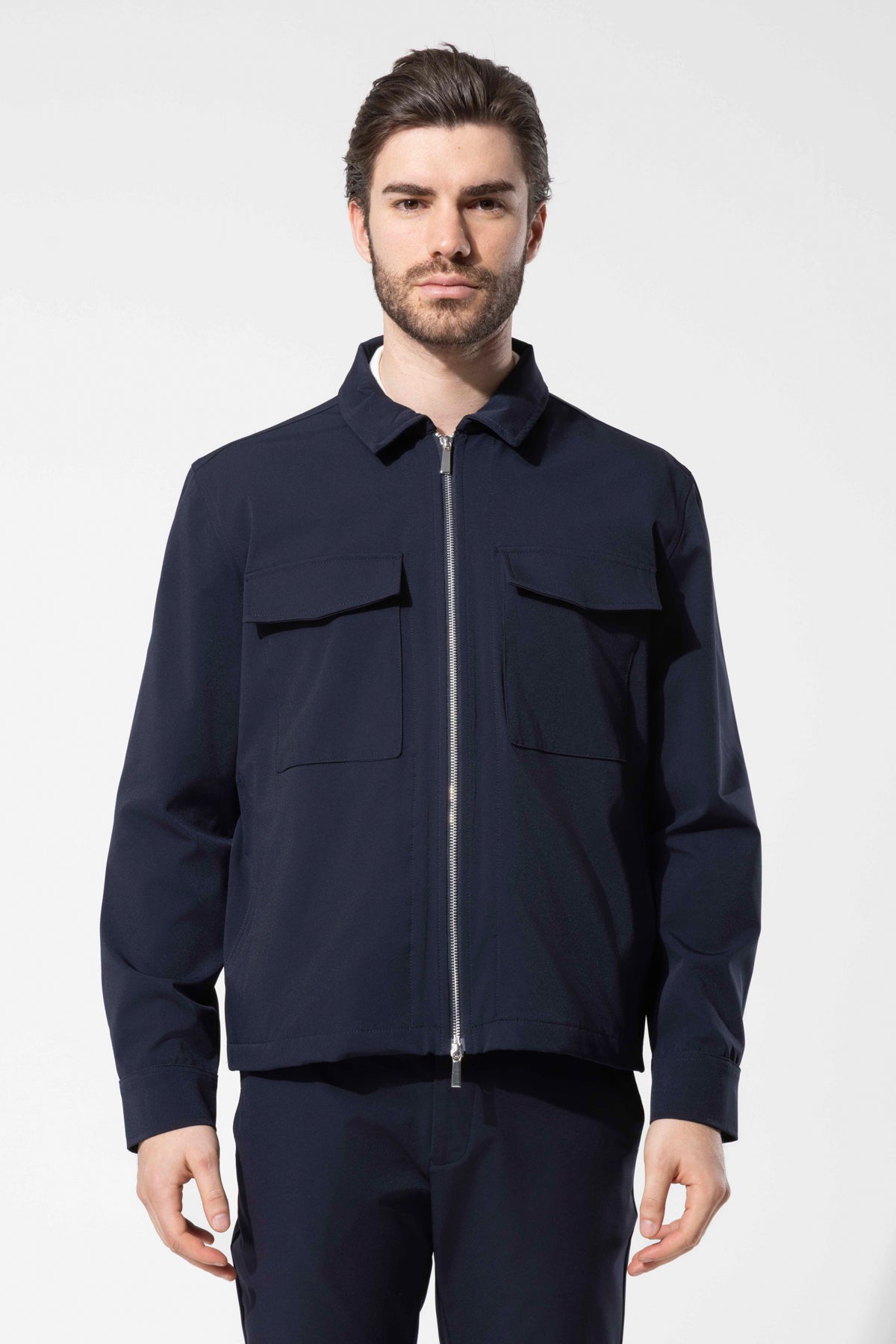 Men's Zip-Up Jacket with Pocket Details