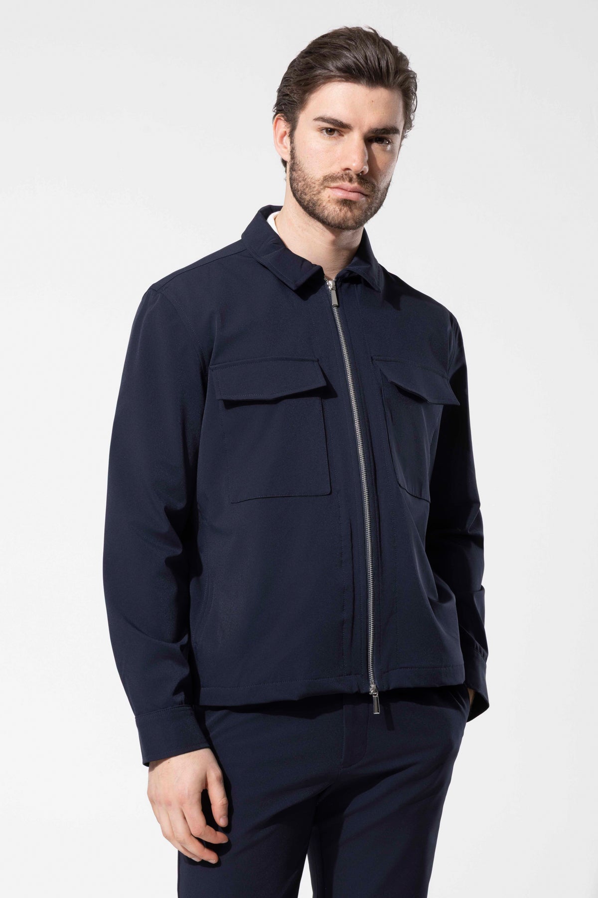 Men's Zip-Up Jacket with Pocket Details