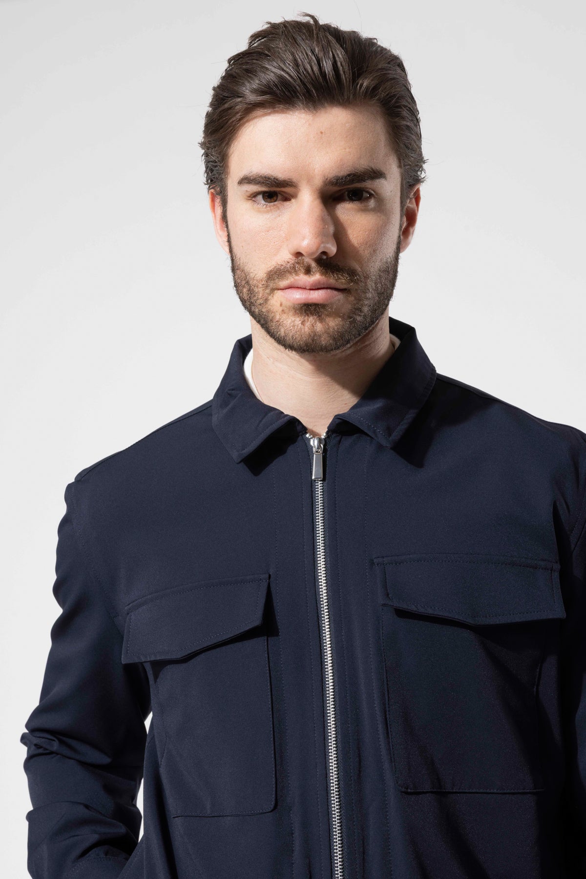Men's Zip-Up Jacket with Pocket Details