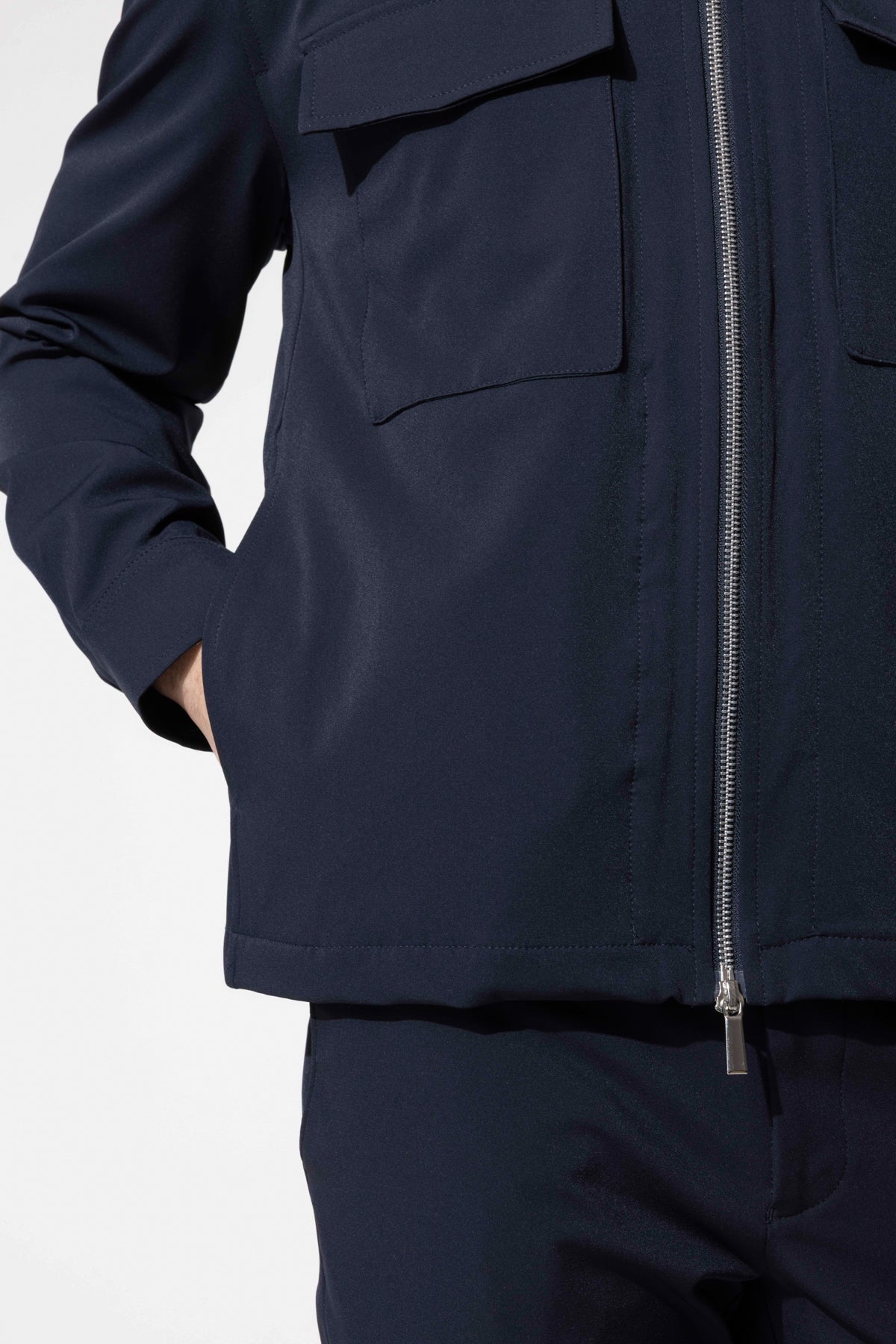Men's Zip-Up Jacket with Pocket Details