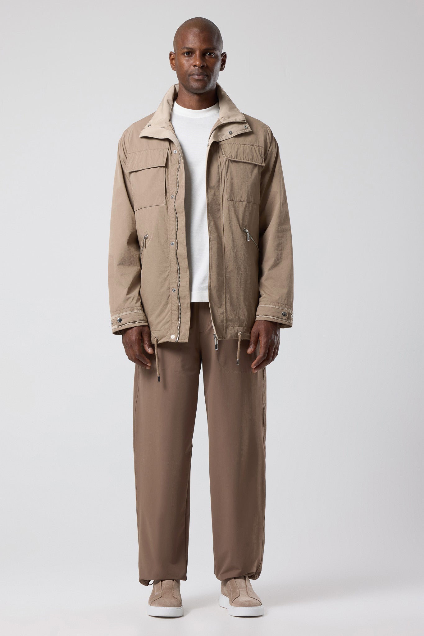 Kapüşonlu Cep Detaylı Ceket - CKT-5042-BEIGE-S