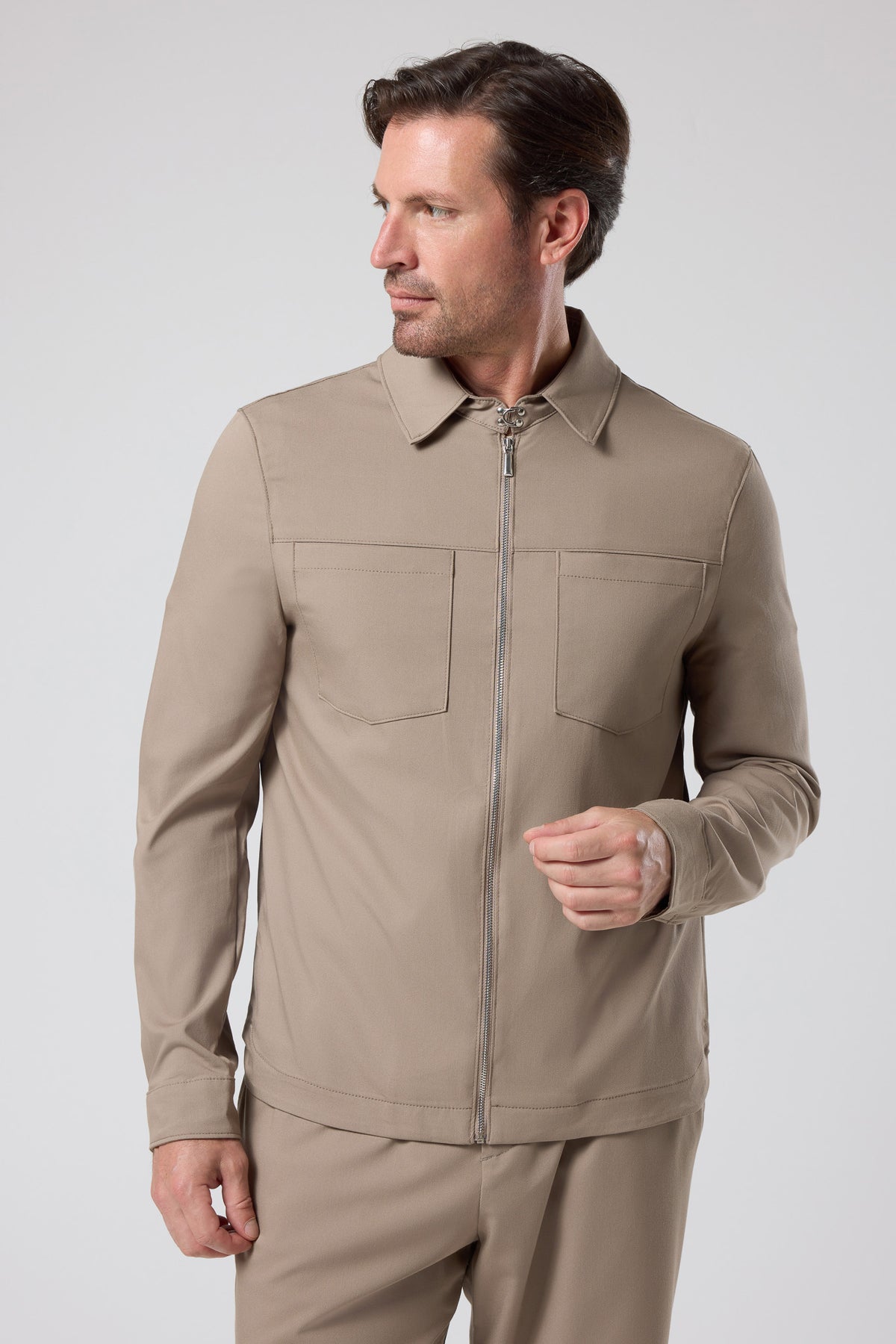 Fermuarlı Gömlek Ceket - CKT-5049-BEIGE-S - CKT-5049-BEIGE-S_34