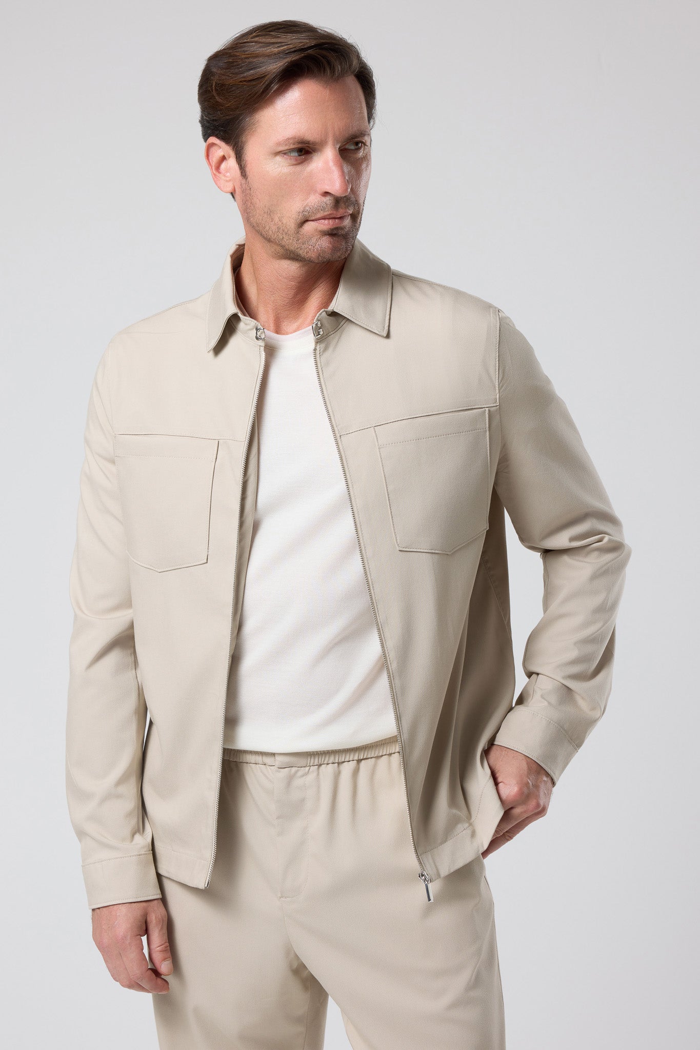 Fermuarlı Gömlek Ceket - CKT-5049-BEIGE-S - CKT-5049-BEIGE-S_3