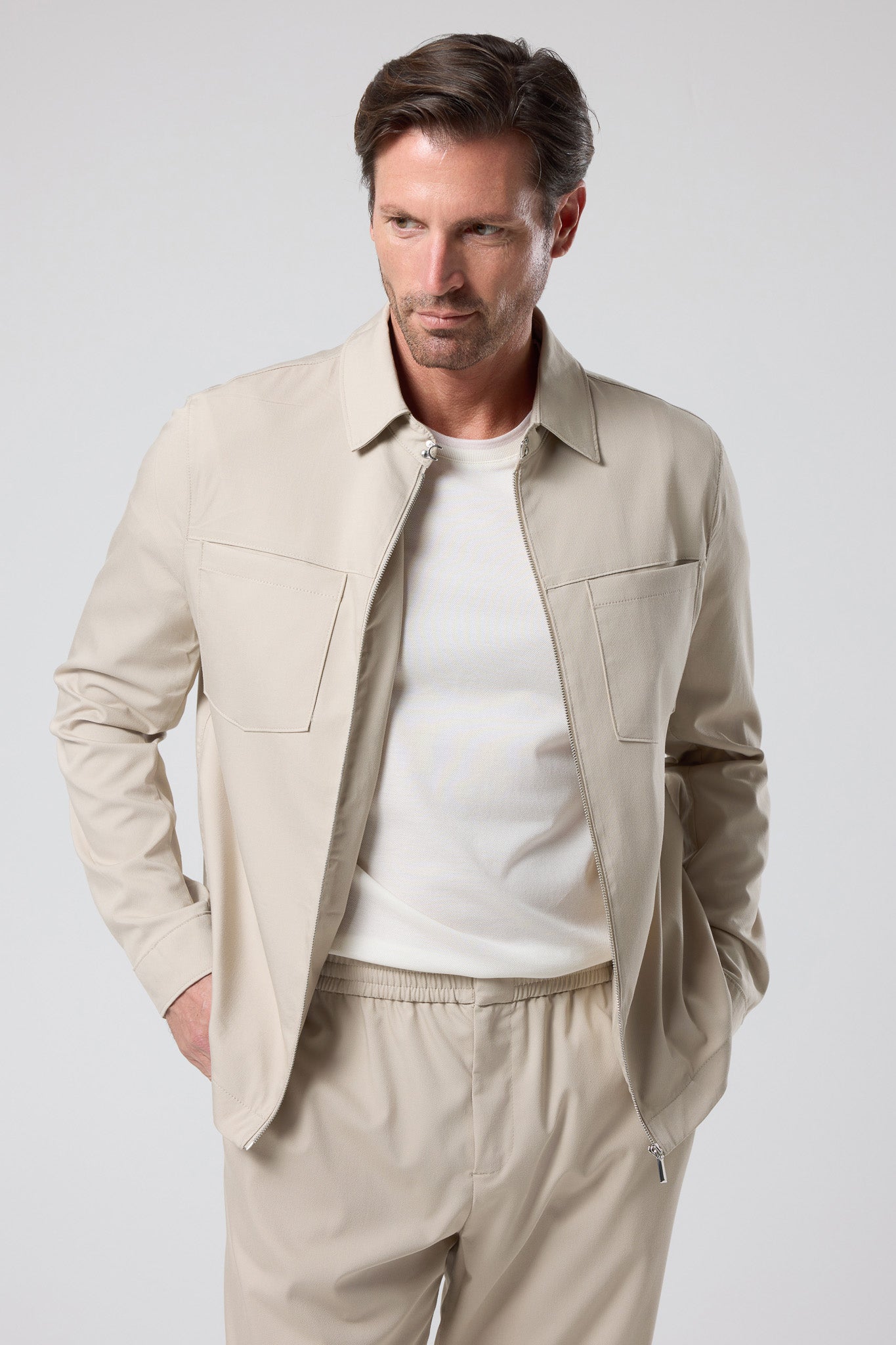 Fermuarlı Gömlek Ceket - CKT-5049-BEIGE-S - CKT-5049-BEIGE-S_4