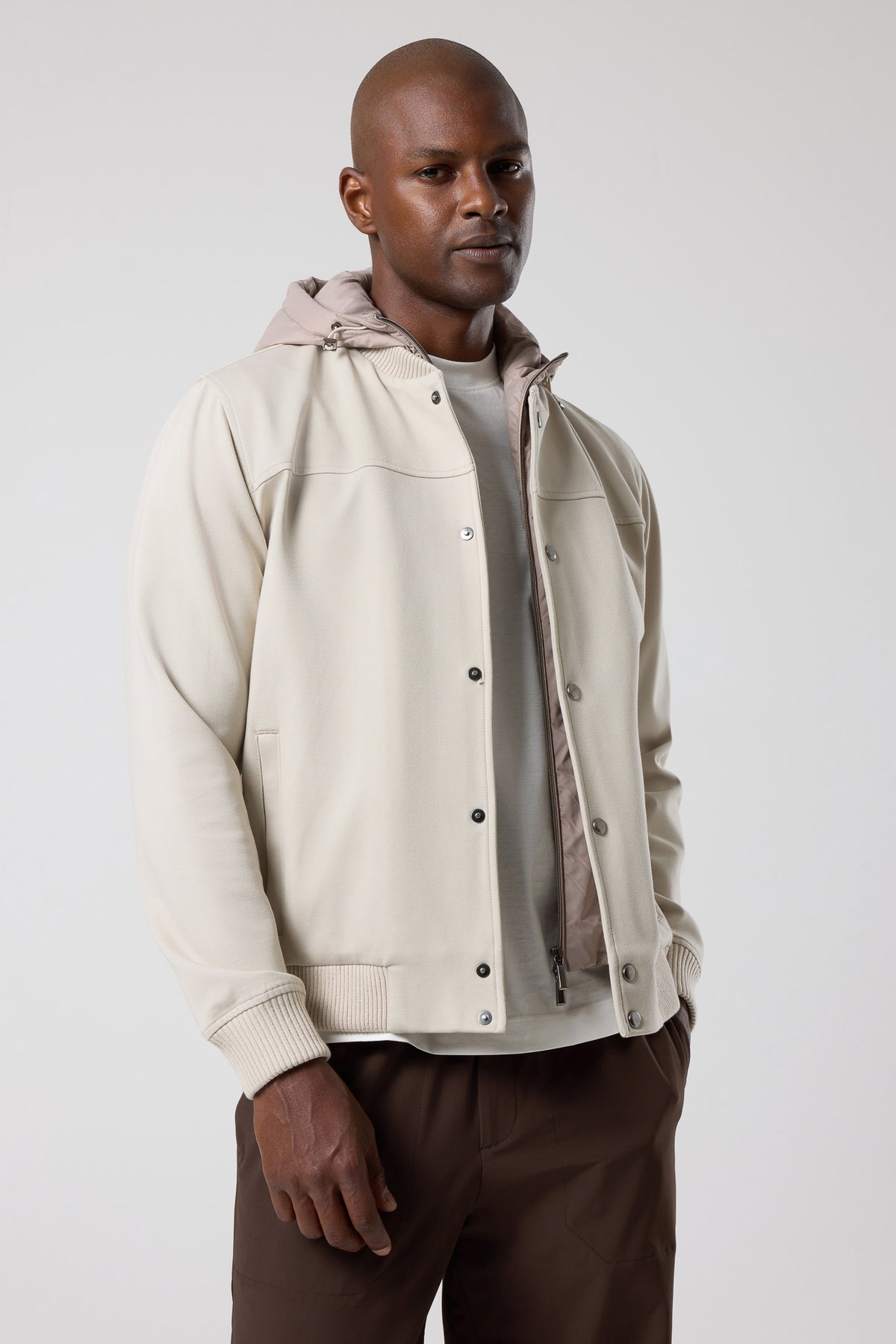 Kapüşonlu Düğmeli Ceket - CKT-5050-BEIGE-S