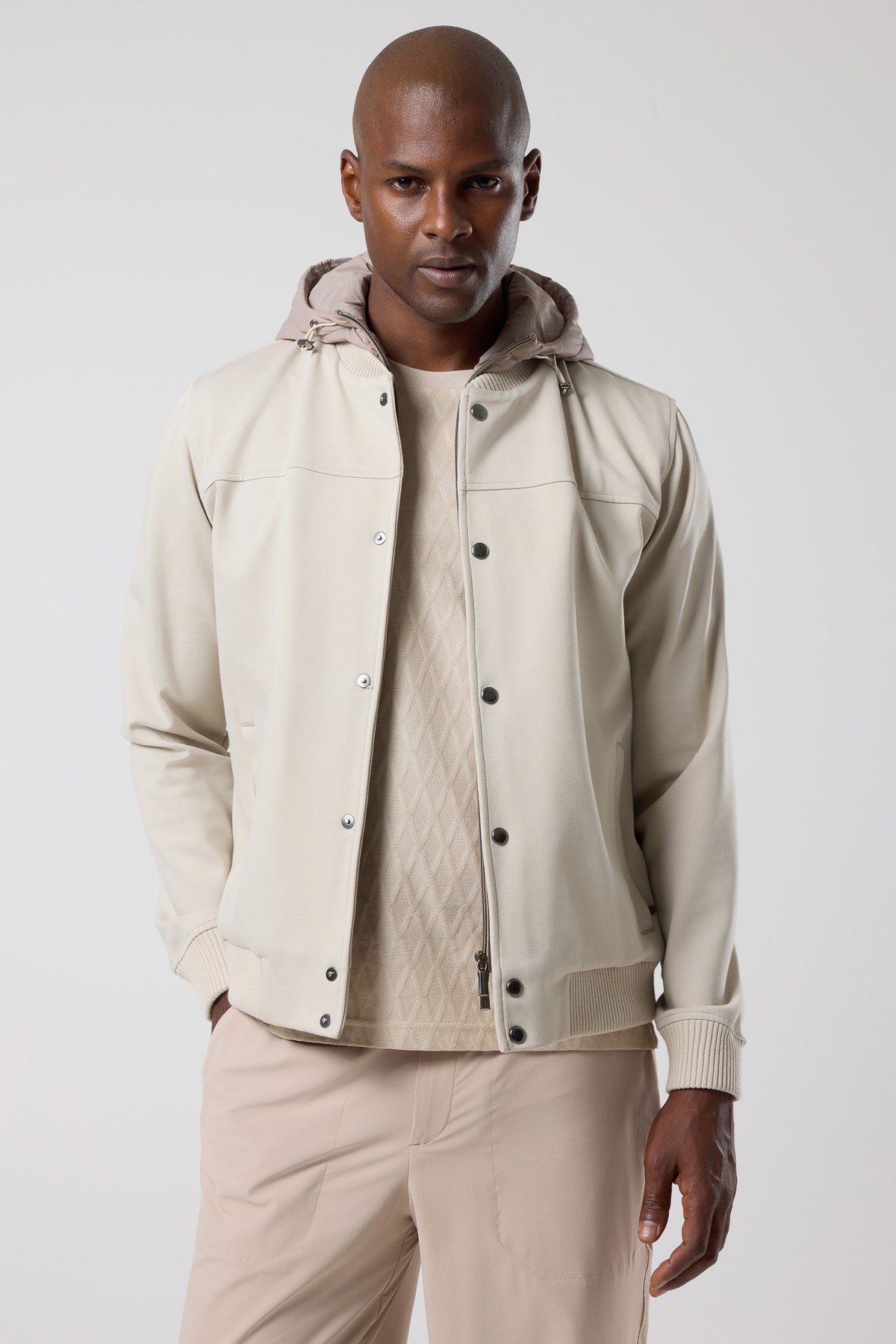 Kapüşonlu Düğmeli Ceket - CKT-5050-BEIGE-S - CKT-5050-BEIGE-S_48