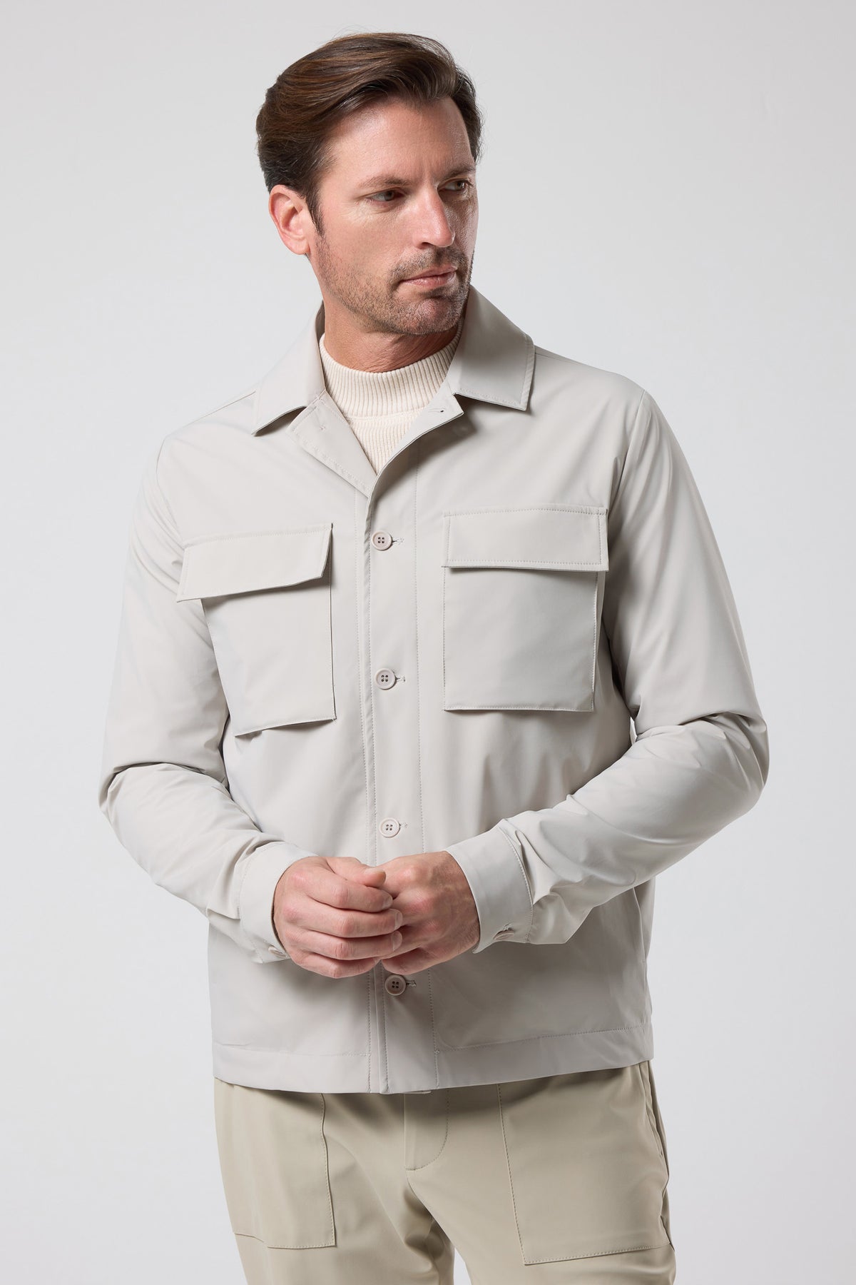 Çift Cepli Gömlek Ceket - CKT-5052-BEIGE-S - CKT-5052-BEIGE-S_15